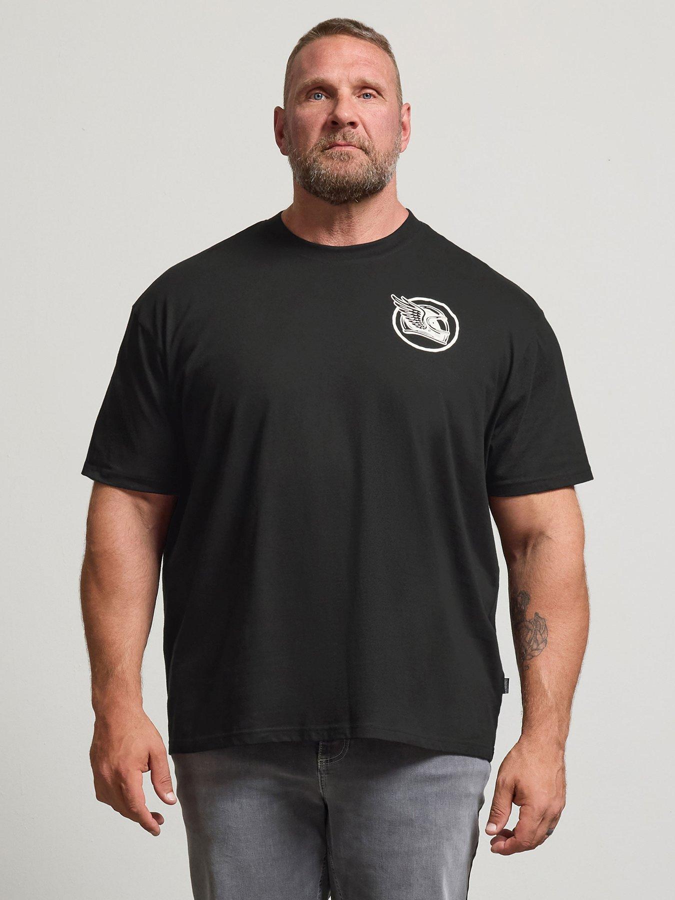 Image 1 of 4 of BadRhino Mens Chrome &amp; Steel Back Graphic T-Shirt - Black