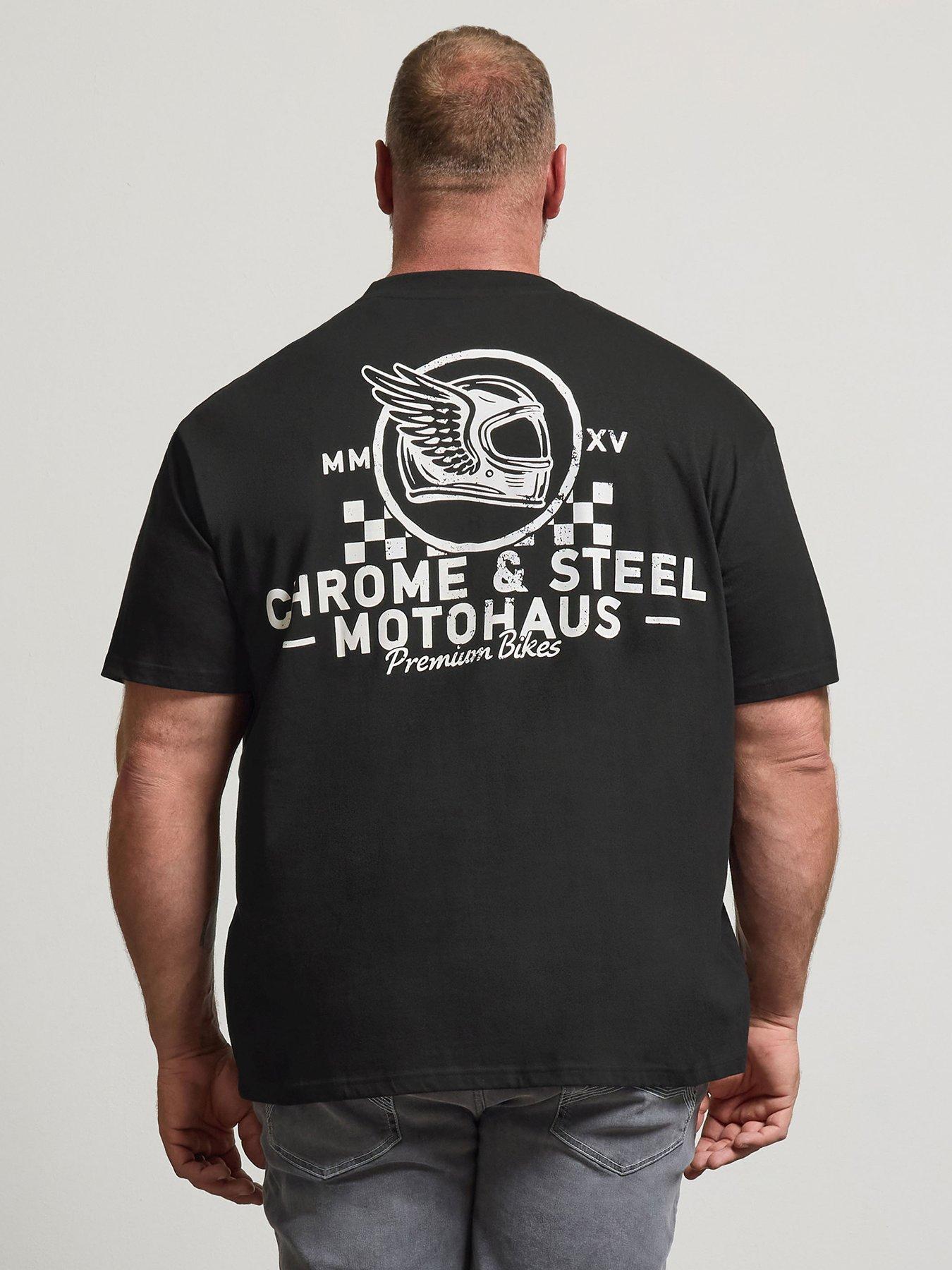 Image 2 of 4 of BadRhino Mens Chrome &amp; Steel Back Graphic T-Shirt - Black