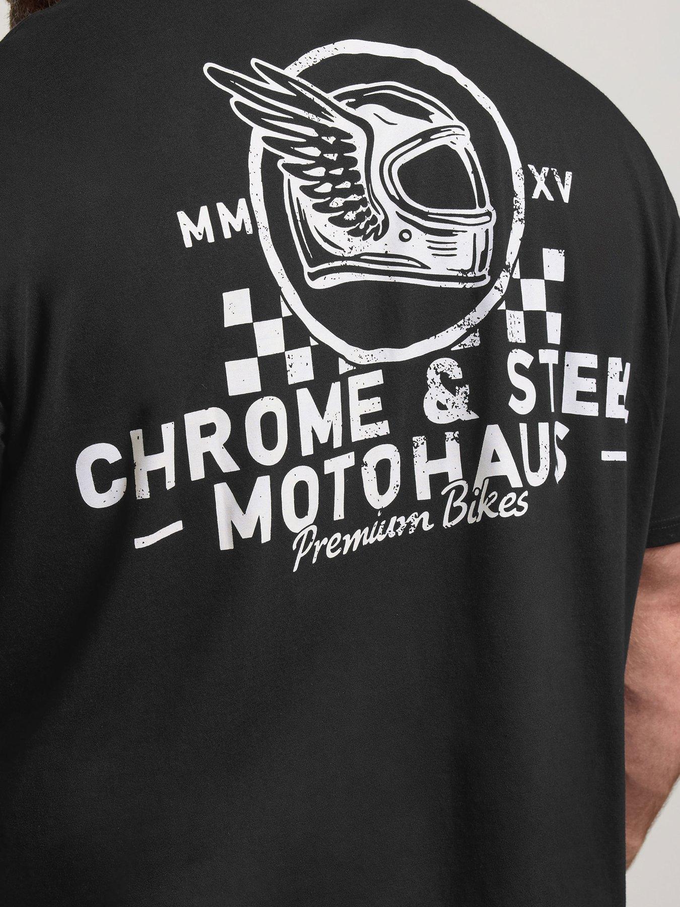 Image 4 of 4 of BadRhino Mens Chrome &amp; Steel Back Graphic T-Shirt - Black