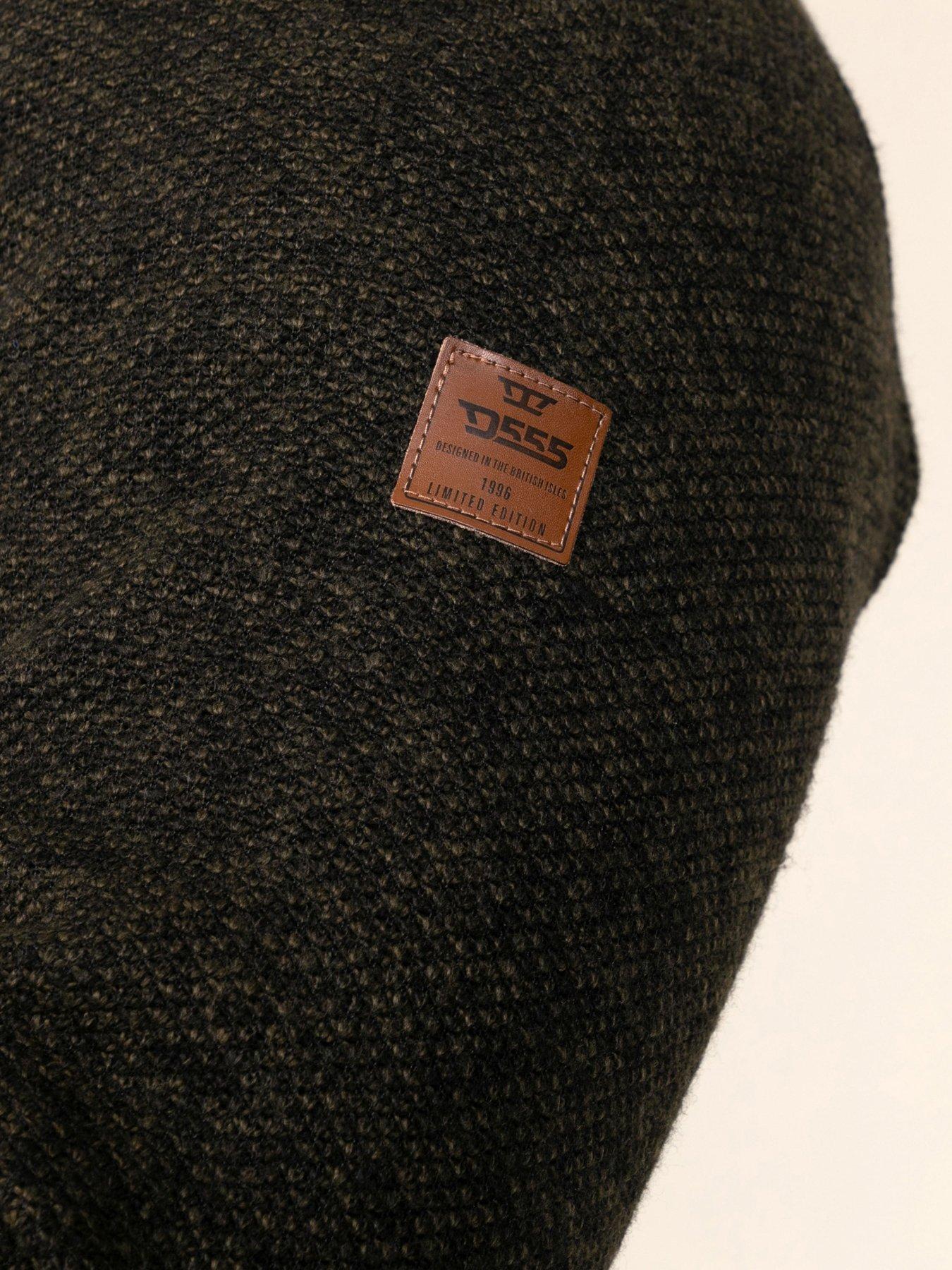 Image 6 of 7 of D555 Mens Bonded Lining Zip Through Knitted Jumper - Khaki