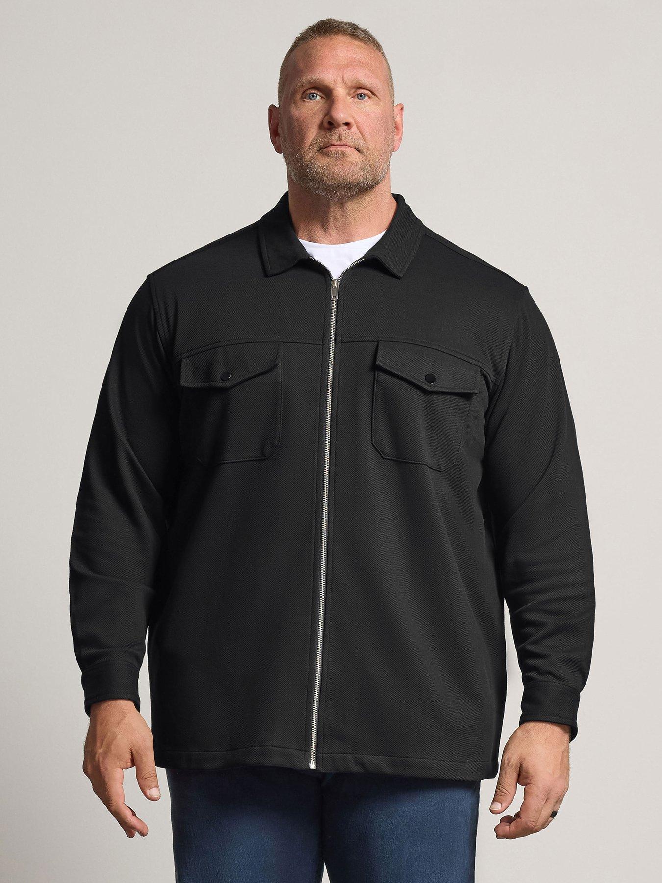 Image 1 of 4 of BadRhino Mens Big &amp; Tall Textured Zip Through Jacket - Black