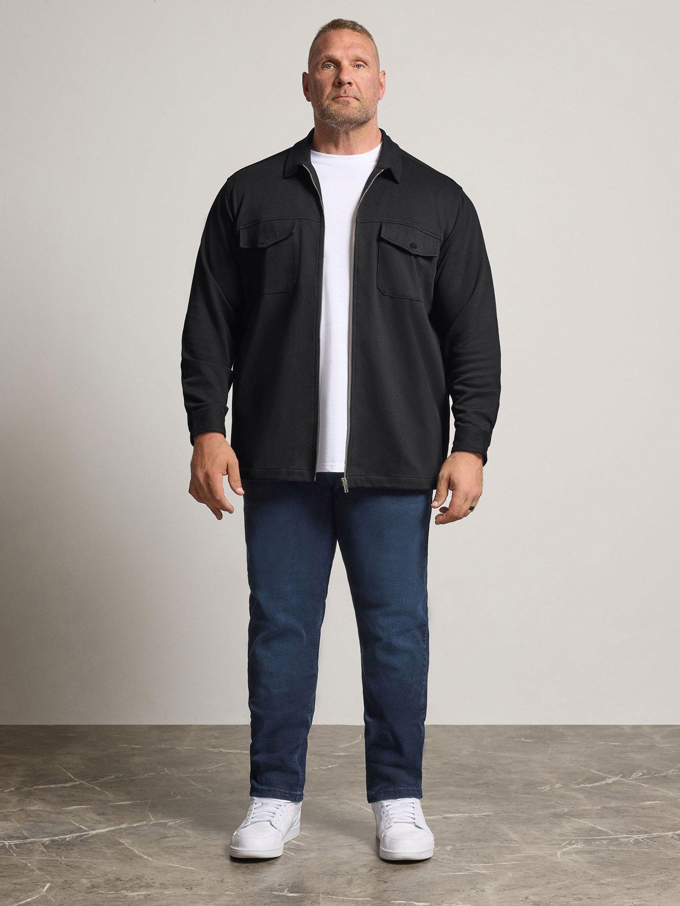 Image 3 of 4 of BadRhino Mens Big &amp; Tall Textured Zip Through Jacket - Black
