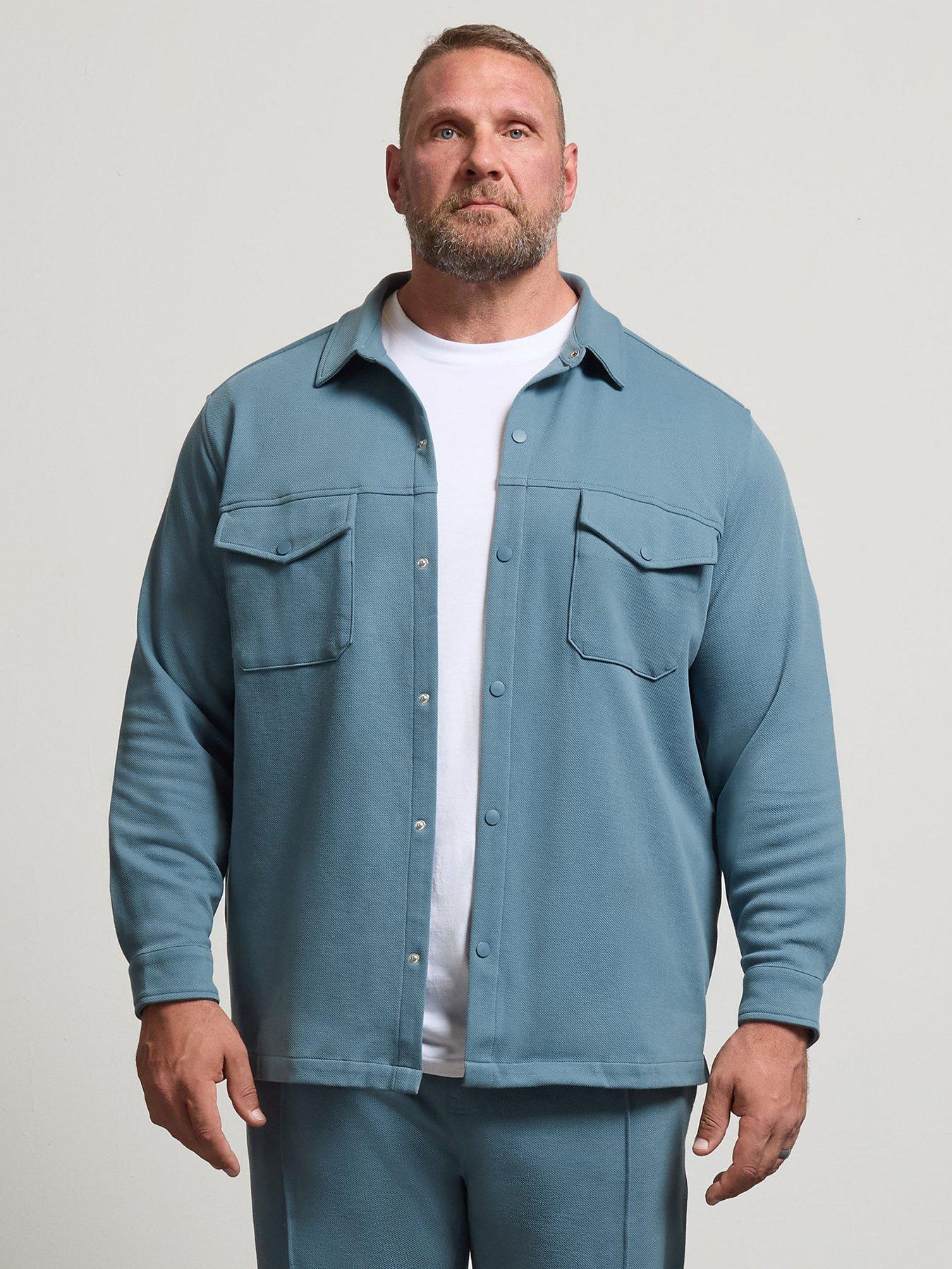 Image 1 of 4 of BadRhino Mens Big &amp; Tall Texture Shacket - Blue