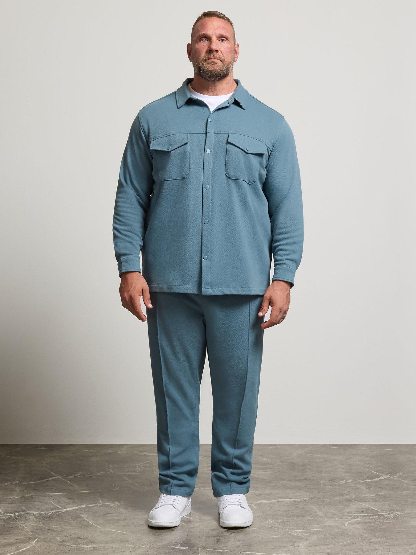 Image 3 of 4 of BadRhino Mens Big &amp; Tall Texture Shacket - Blue