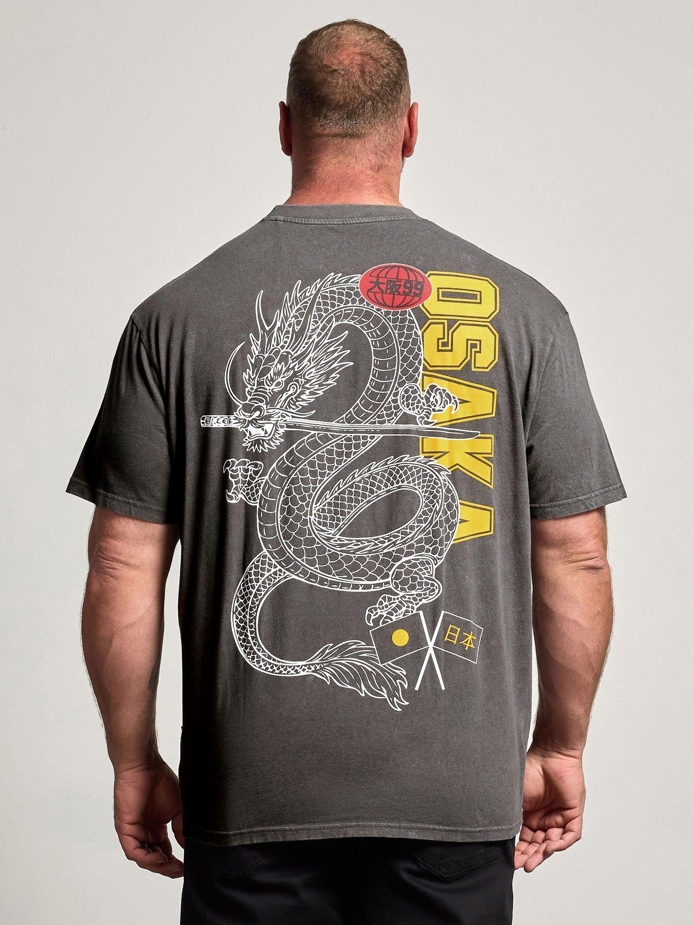 Image 2 of 4 of BadRhino Mens Big &amp; Tall Osaka Acid Wash T-Shirt - Grey