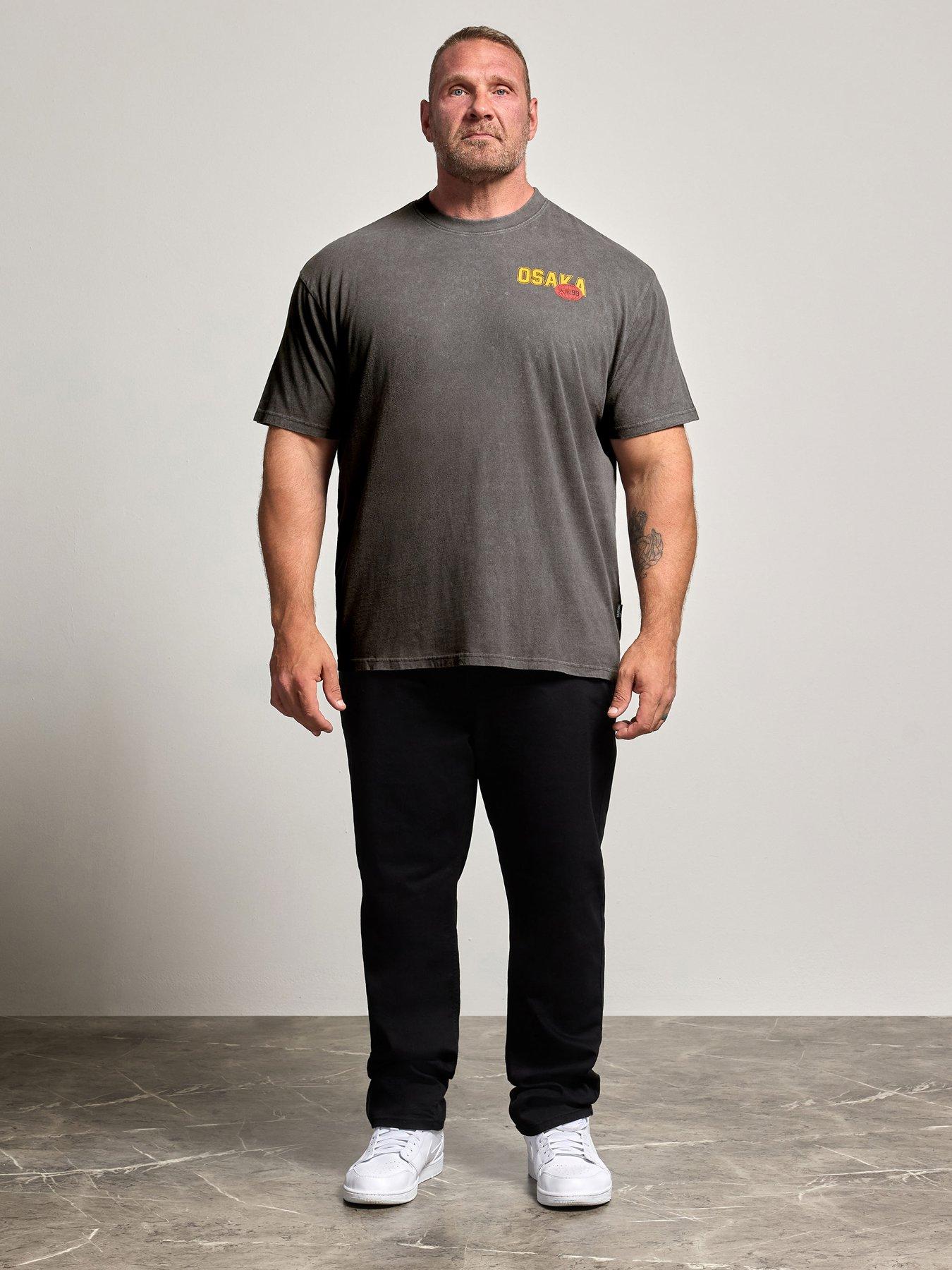 Image 3 of 4 of BadRhino Mens Big &amp; Tall Osaka Acid Wash T-Shirt - Grey
