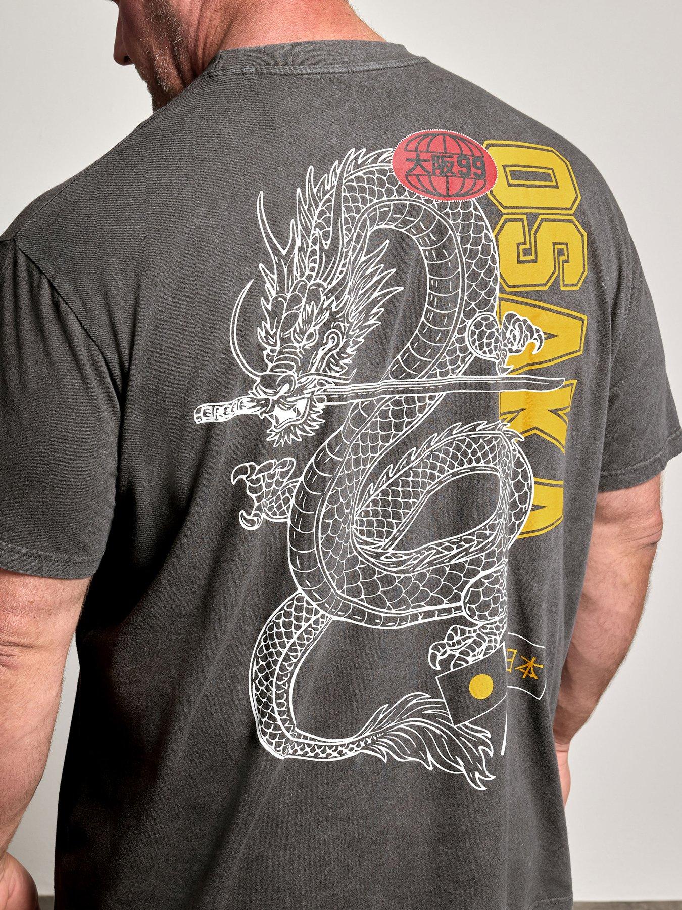 Image 4 of 4 of BadRhino Mens Big &amp; Tall Osaka Acid Wash T-Shirt - Grey
