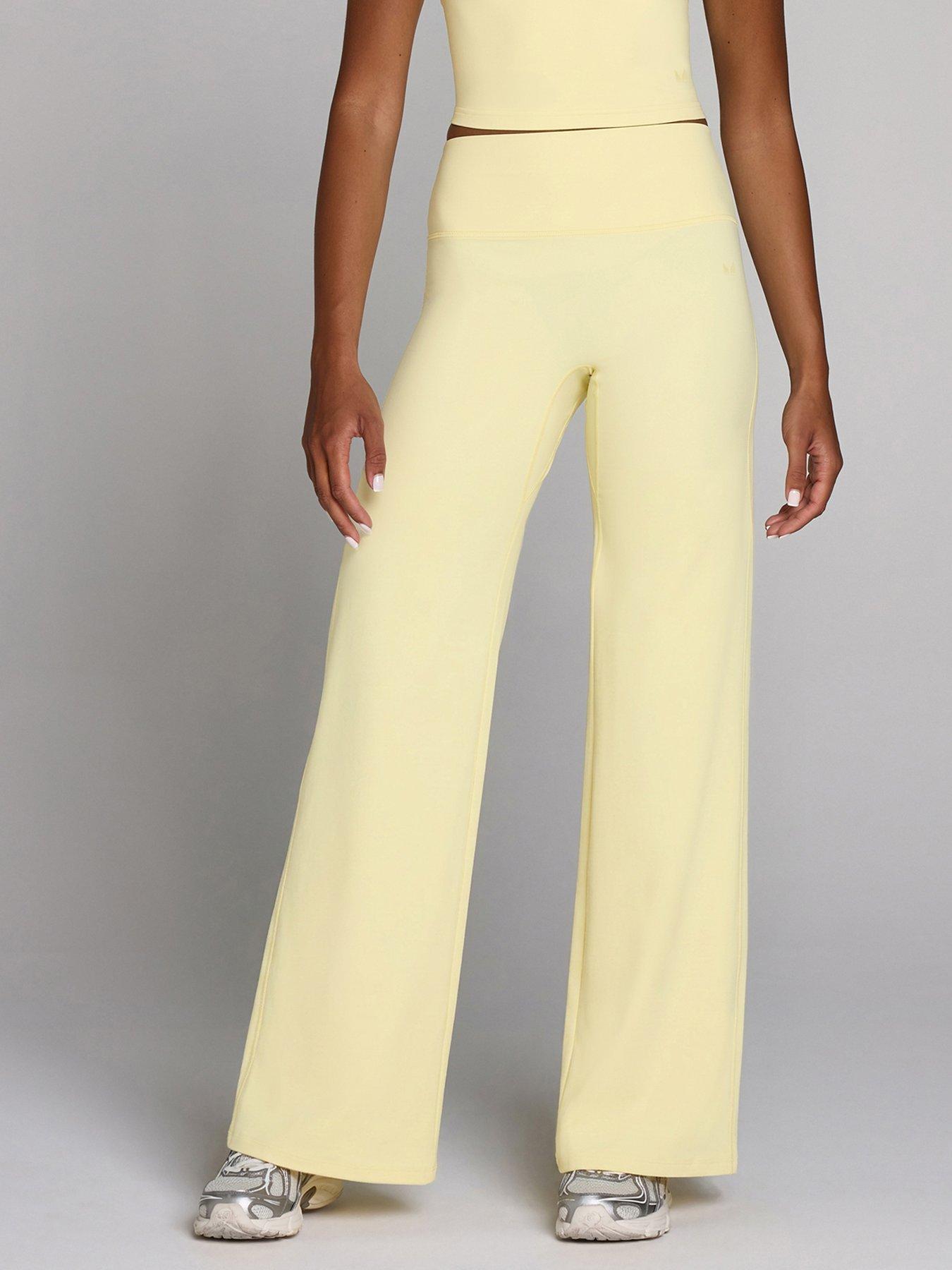 Image 1 of 4 of Myprotein Womens Tempo High Rise 4-Way Stretch Wide Leg Leggings - Cream