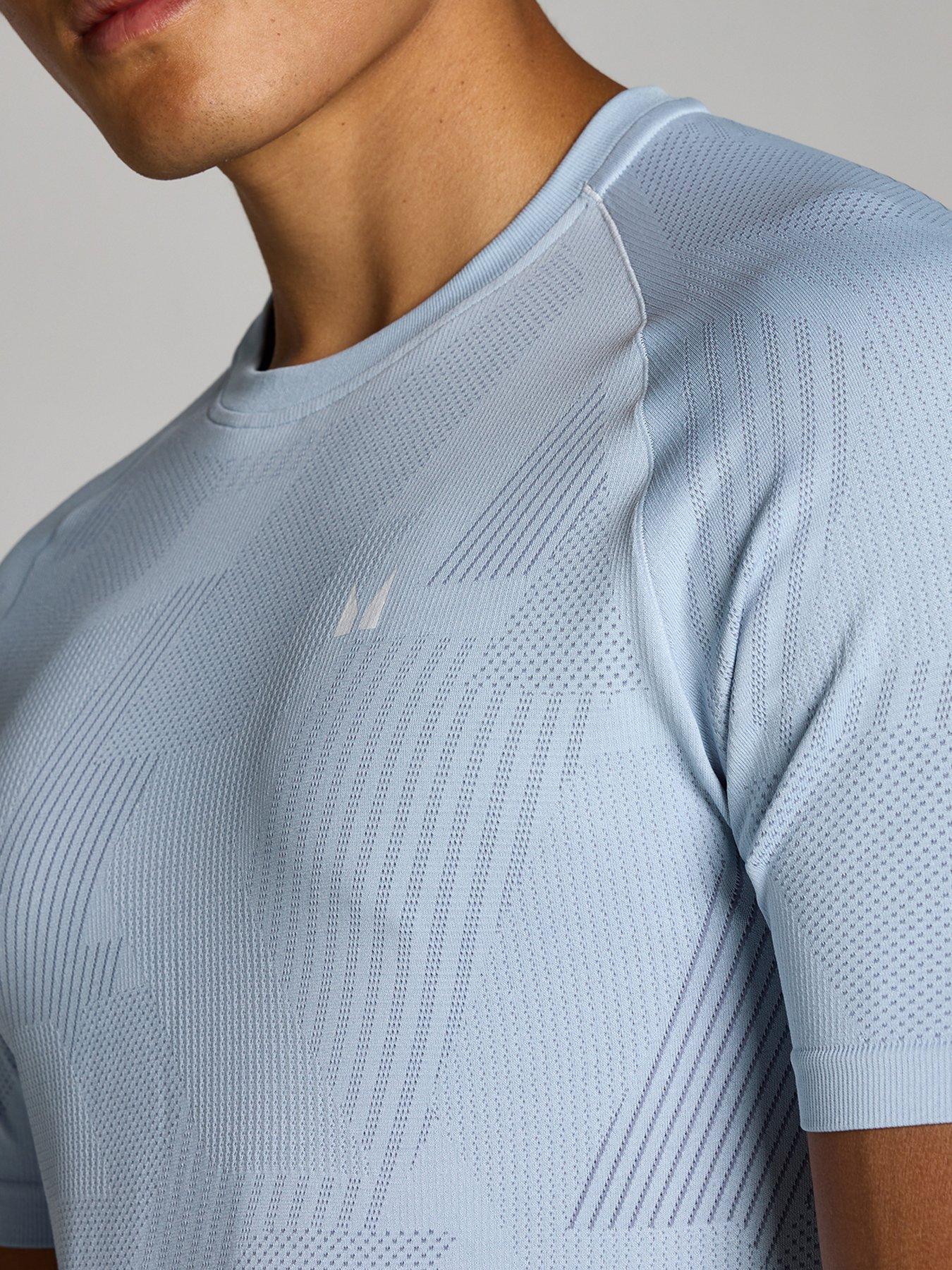 Image 4 of 4 of Myprotein Mens Training Tempo Pillar Graphic Seamless T-shirt - Blue