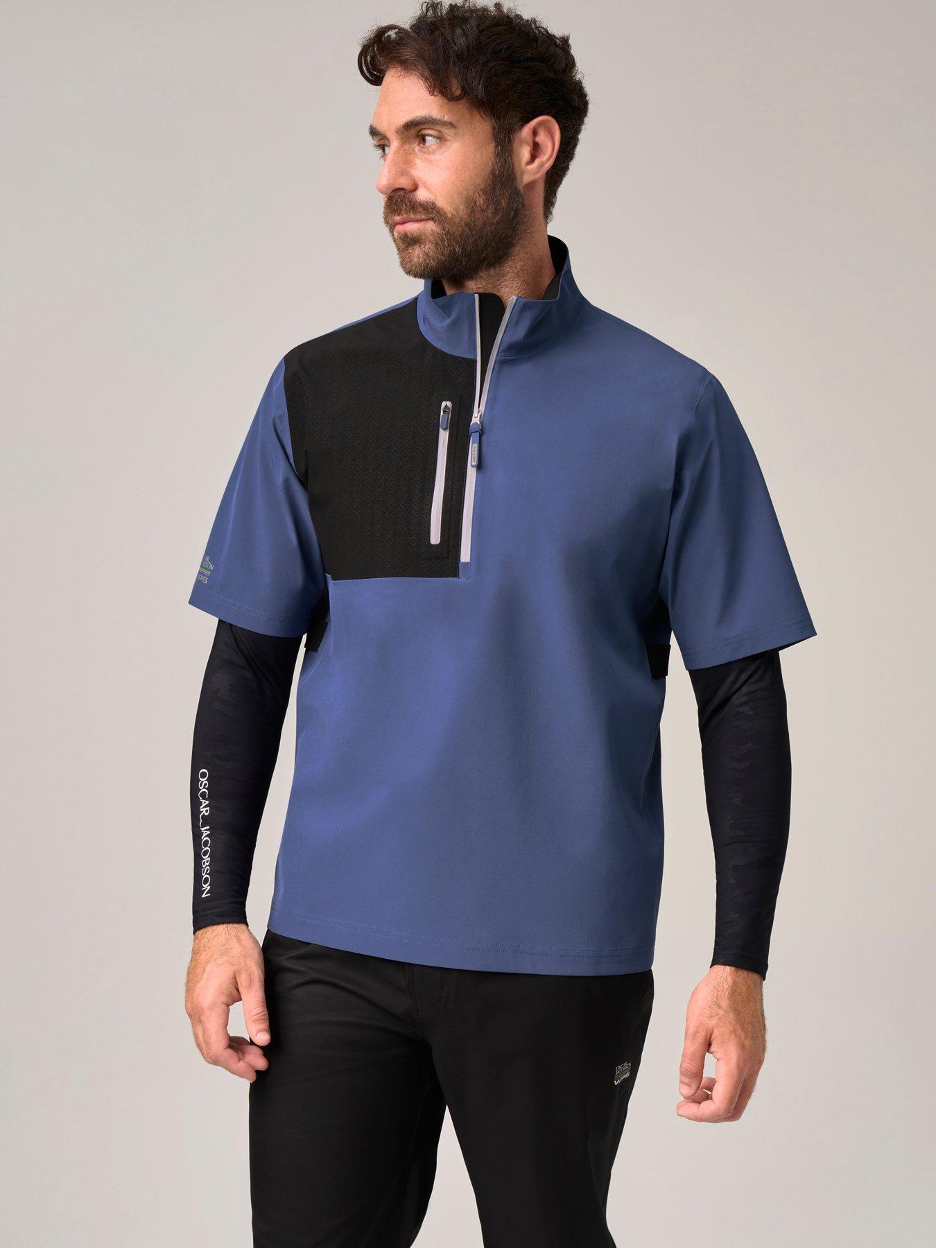 Image 1 of 4 of Oscar Jacobson Mens Golf Arlington Jacket - Blue