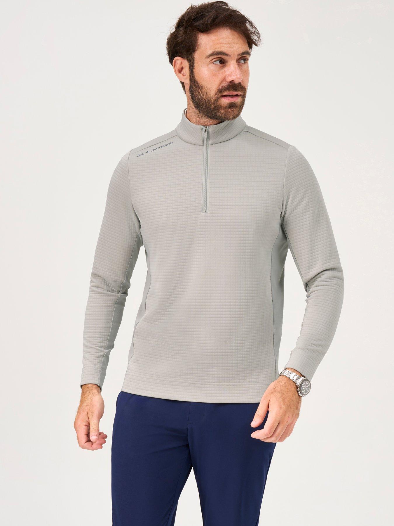 Image 1 of 4 of Oscar Jacobson Mens Golf Waite Mid Layer - Grey