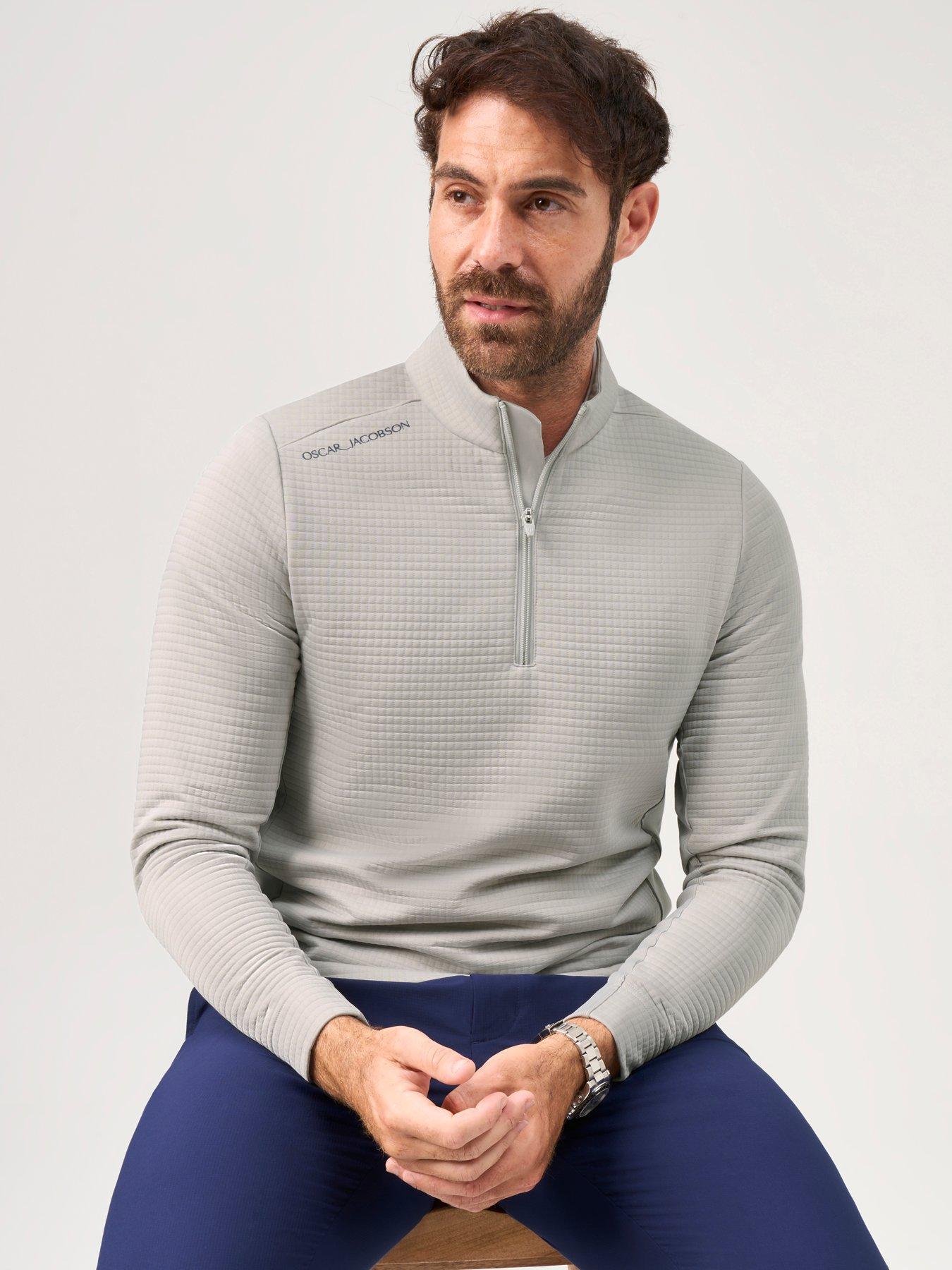Image 3 of 4 of Oscar Jacobson Mens Golf Waite Mid Layer - Grey