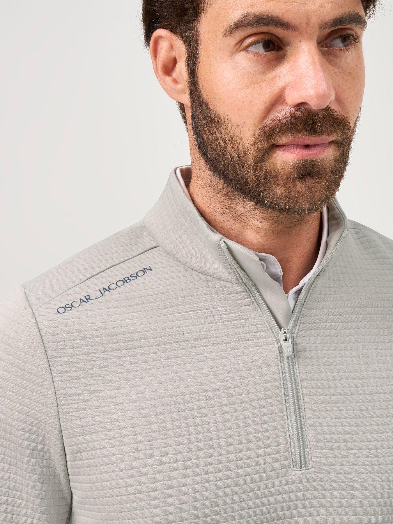 Image 4 of 4 of Oscar Jacobson Mens Golf Waite Mid Layer - Grey