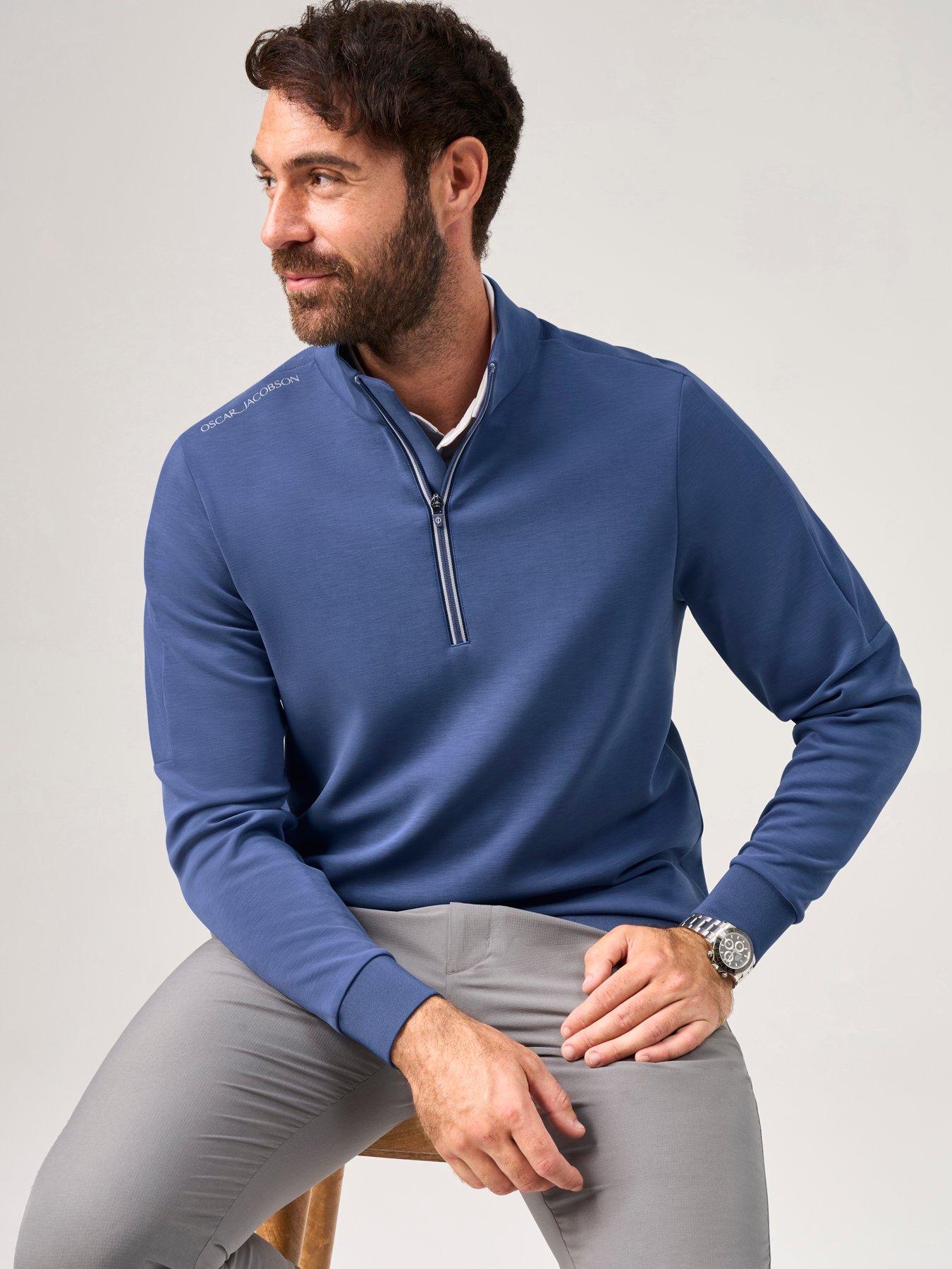 Image 3 of 4 of Oscar Jacobson Mens Golf Drew Mid Layer - Blue