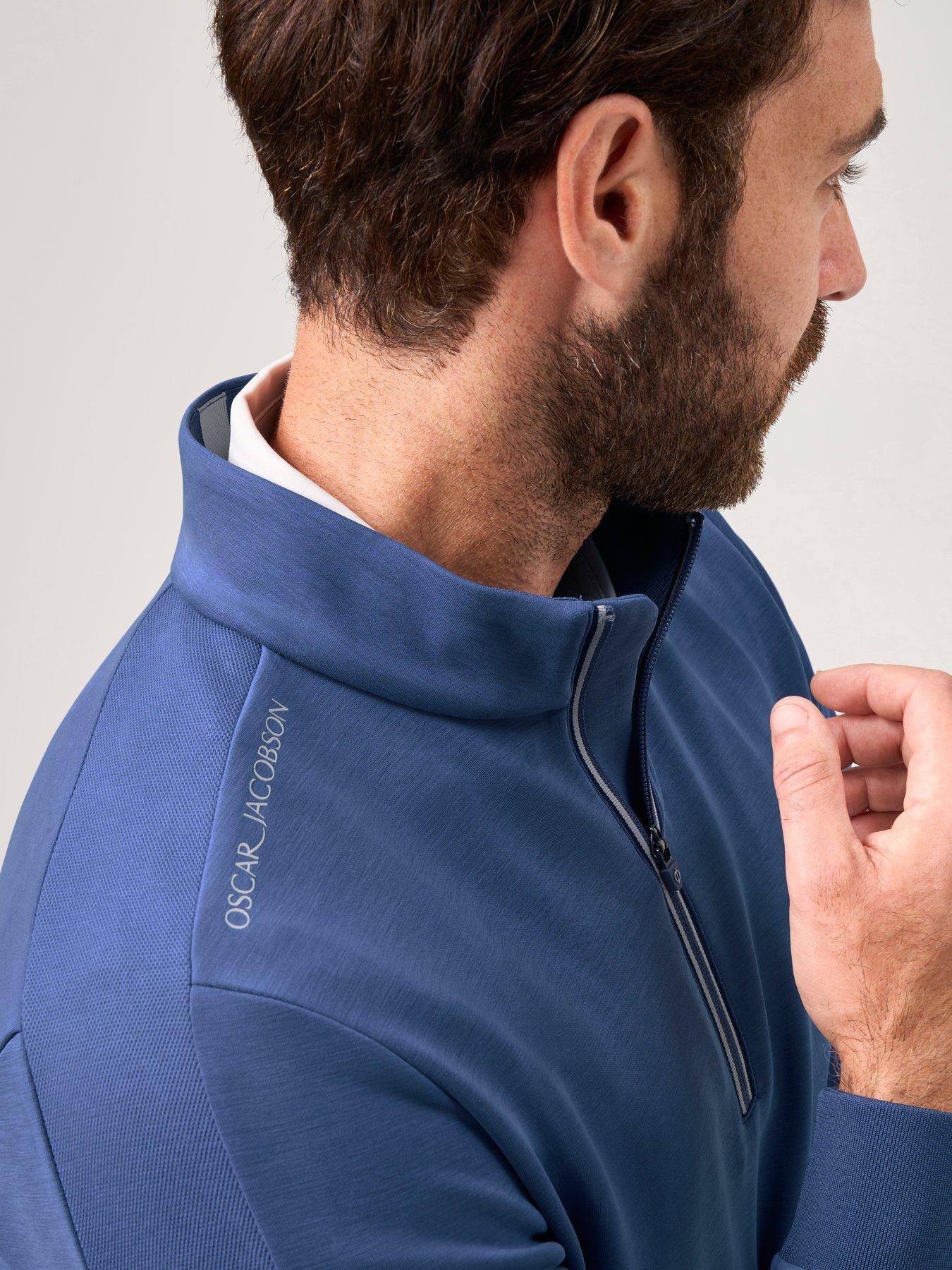 Image 4 of 4 of Oscar Jacobson Mens Golf Drew Mid Layer - Blue