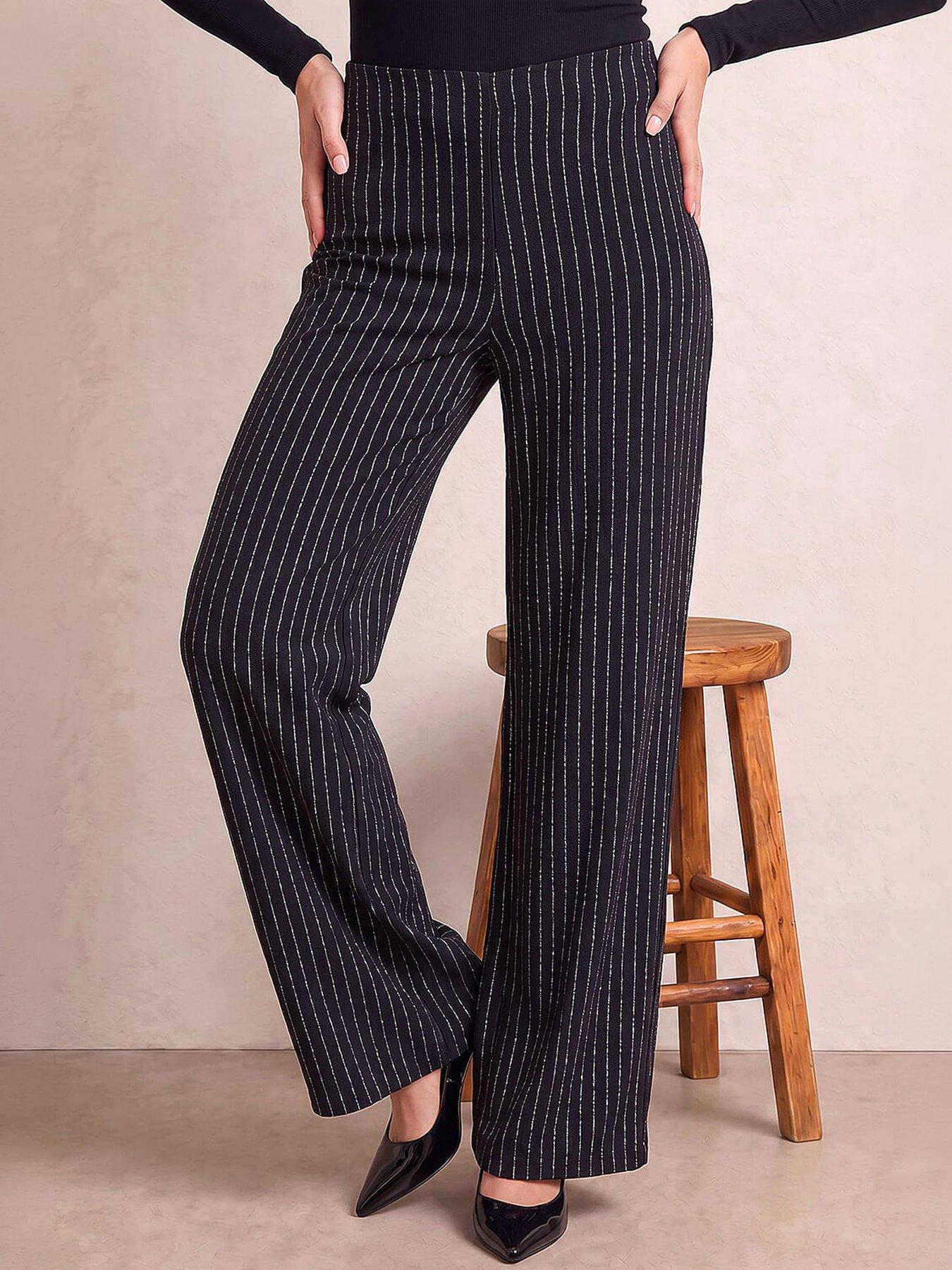 Image 1 of 4 of Roman Petite Stripe Stretch Trouser