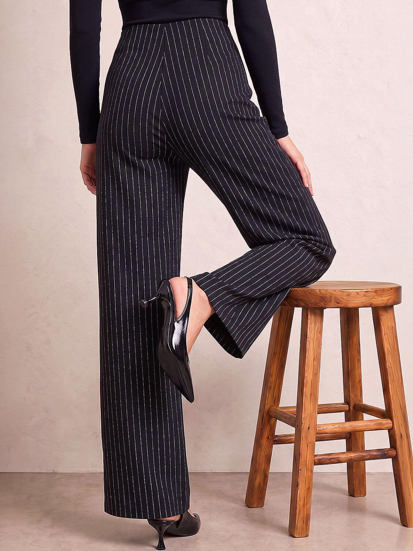 Image 2 of 4 of Roman Petite Stripe Stretch Trouser