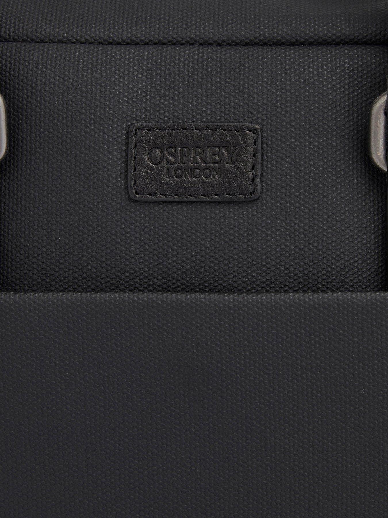 Image 4 of 6 of Osprey London The Grantham Waxed Canvas &amp; Leather Laptop Bag - Black