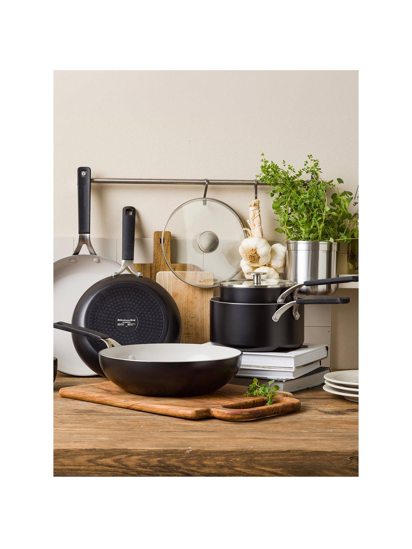 Image 2 of 5 of KitchenAid Coloured Aluminum Saucepan With Lid 16cm / 1.58l - Matte Black