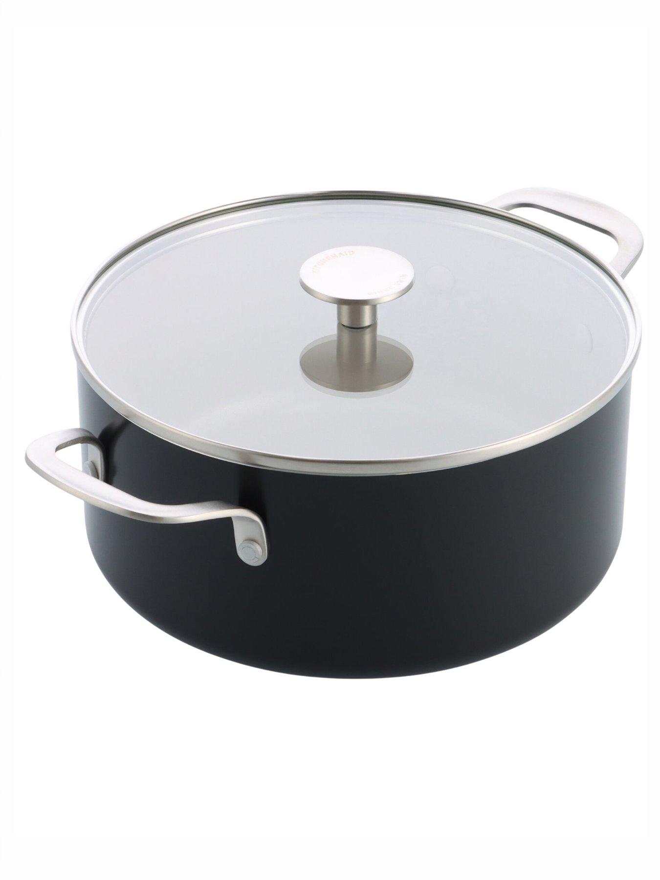 Image 1 of 5 of KitchenAid Coloured Aluminum Casserole With Lid 24cm / 4.91l - Matte Black