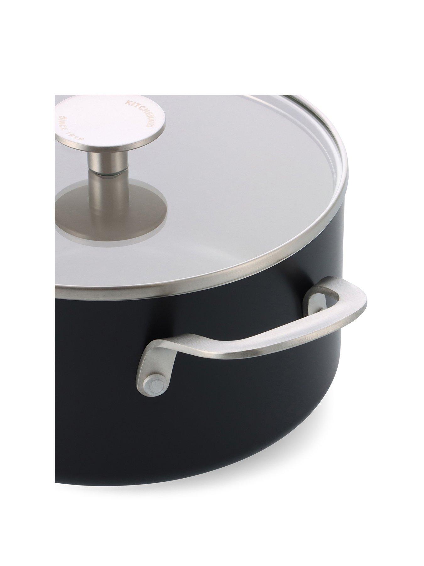 Image 2 of 5 of KitchenAid Coloured Aluminum Casserole With Lid 24cm / 4.91l - Matte Black