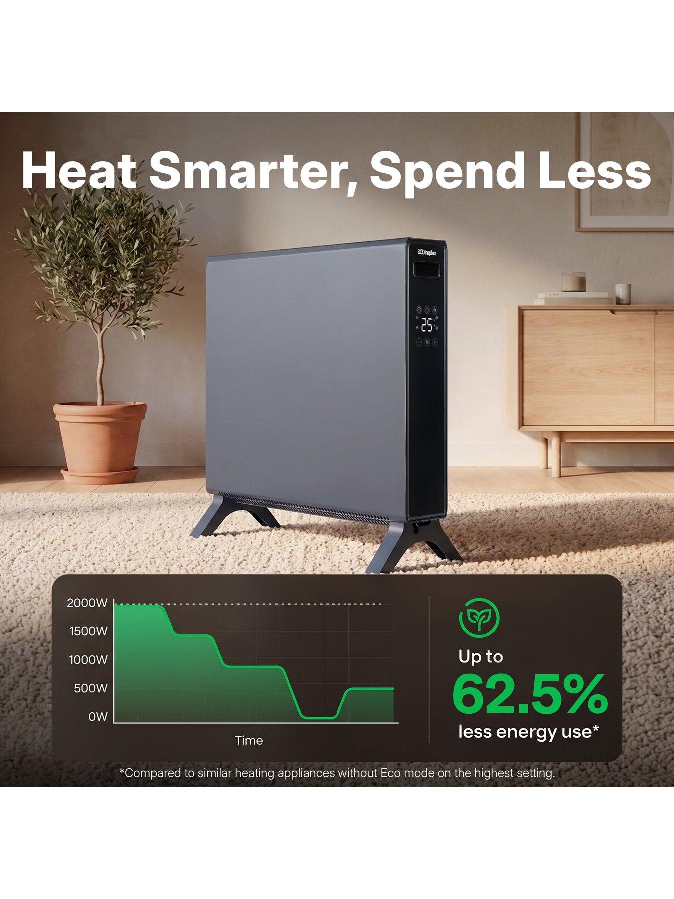 Image 5 of 8 of Dimplex DXCV2002 HeatLite 2kW Smart Convector Heater, Freestanding, 7 Day Timer - Anthracite