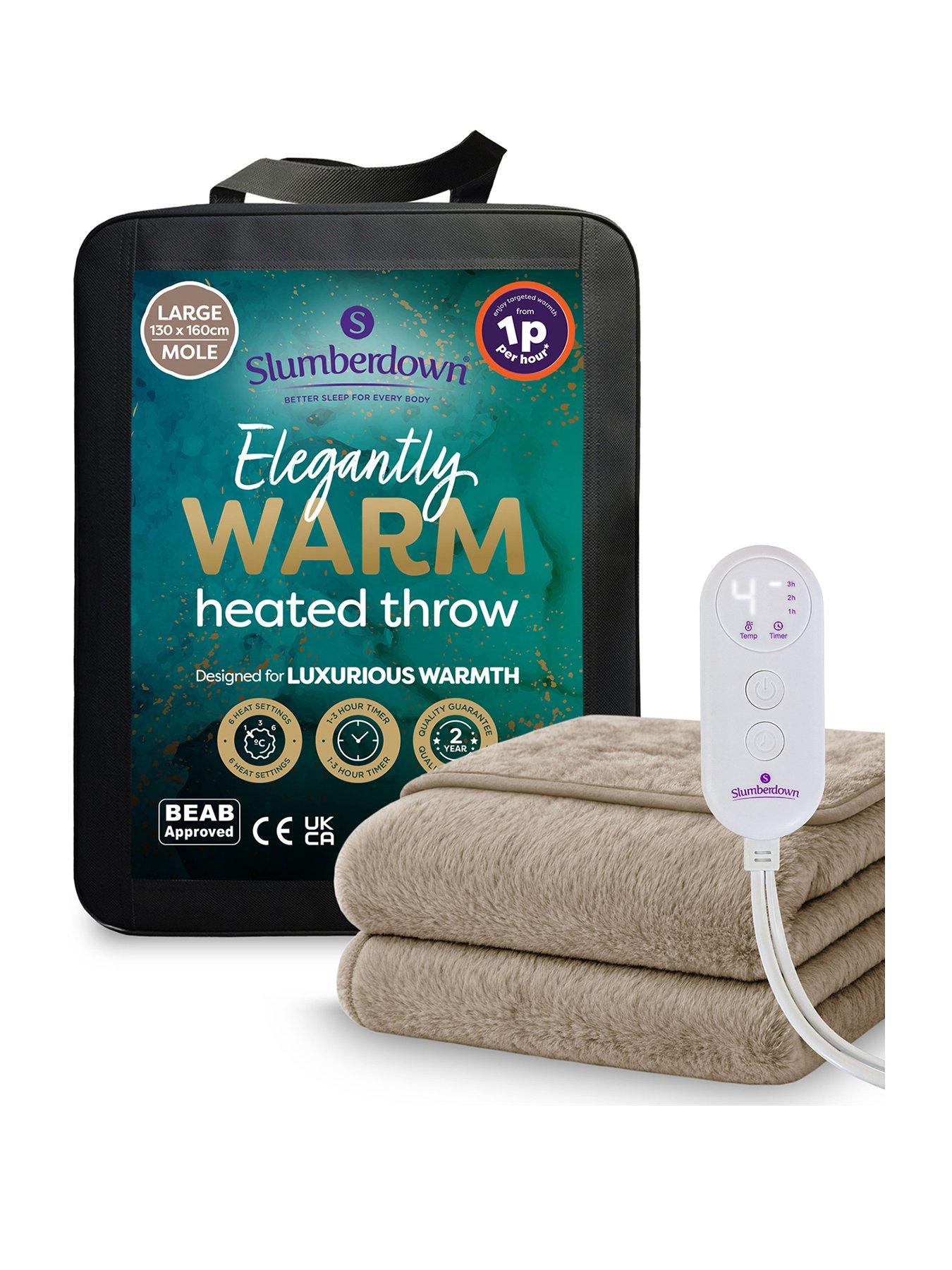 Image 1 of 6 of Slumberdown Elegantly Warm Luxury Heated Throw, Mole