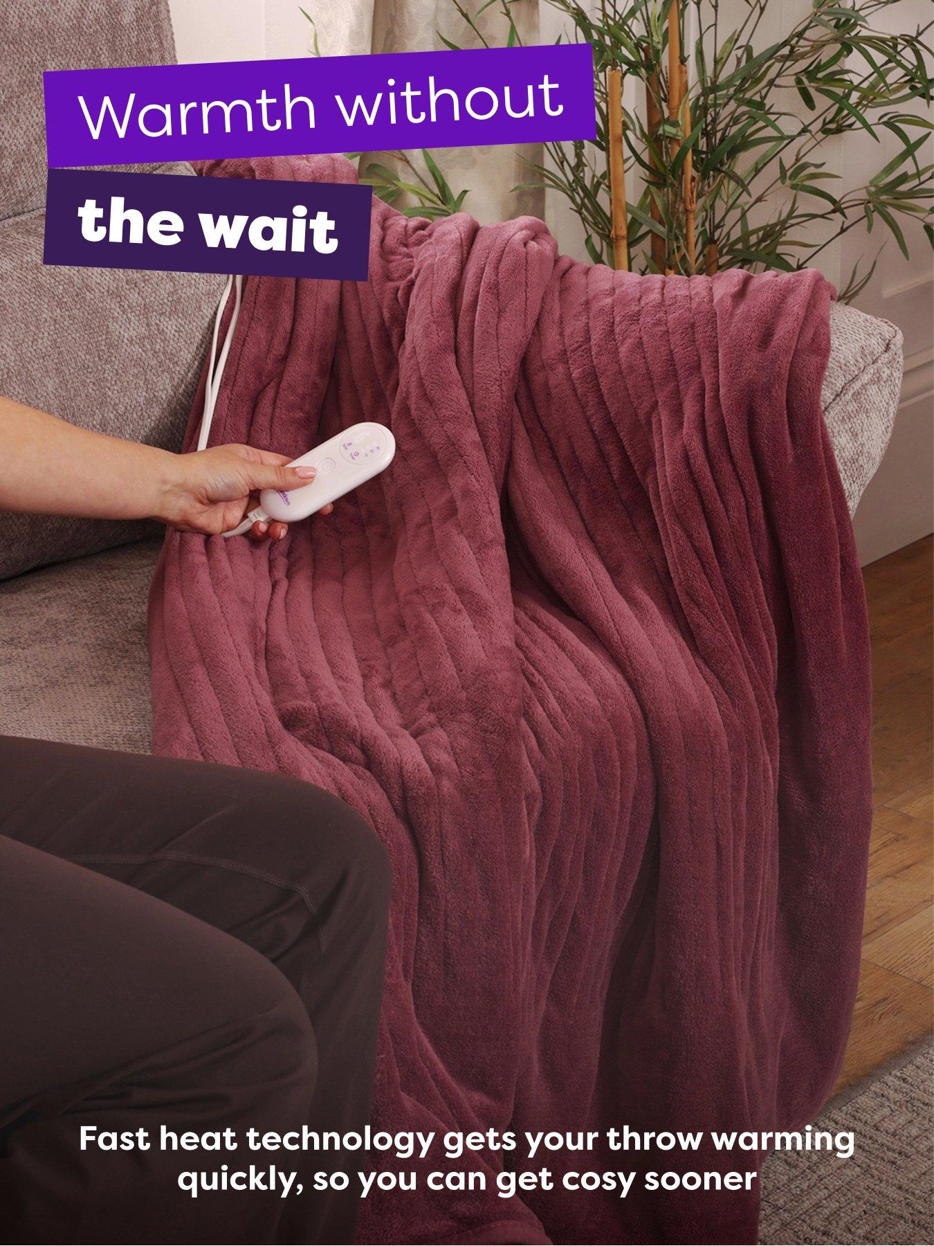 Image 3 of 6 of Slumberdown Comfy Hugs Heated Throw, Plum