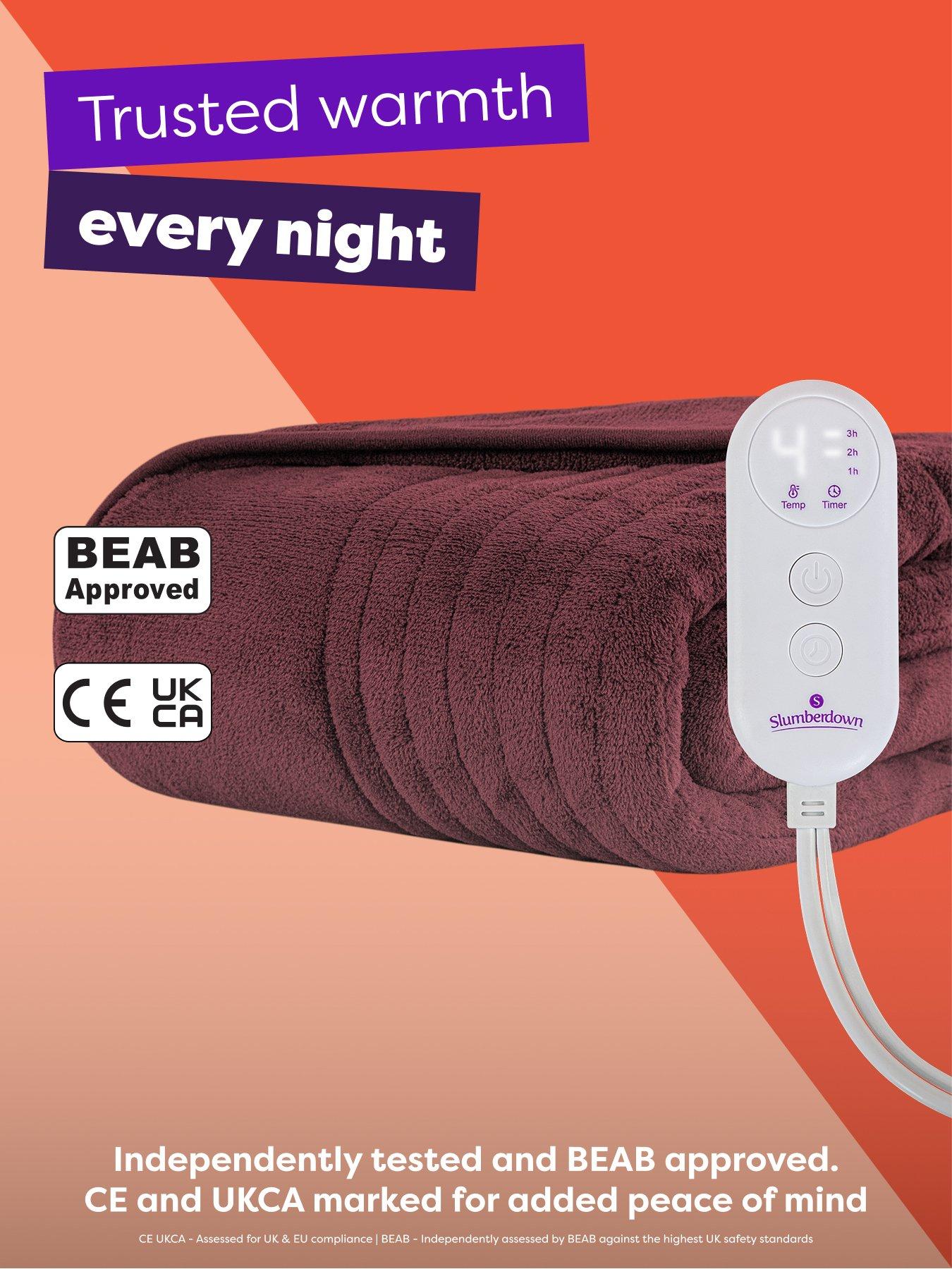 Image 6 of 6 of Slumberdown Comfy Hugs Heated Throw, Plum