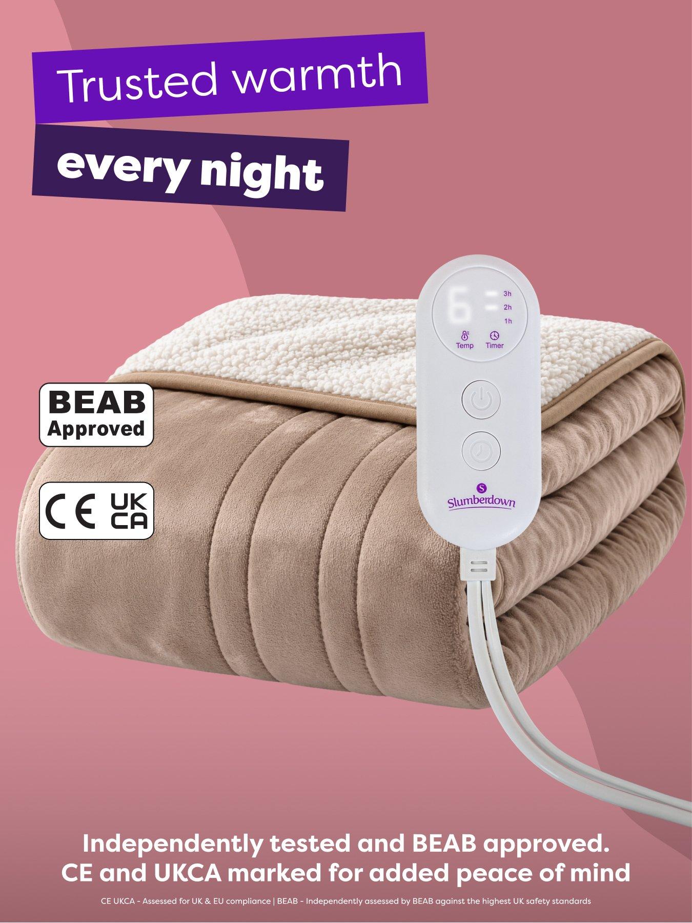 Image 6 of 6 of Slumberdown Cosy &amp; Snug Sherpa Fleece Heated Throw, Mole/natural