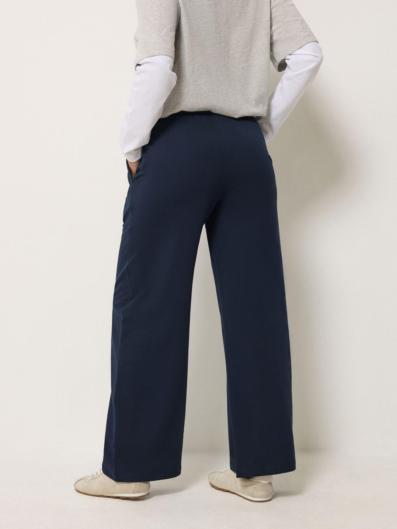 Image 2 of 4 of PixieGirl Womens Petite Loop Back Wide Leg Jogger Set - Blue