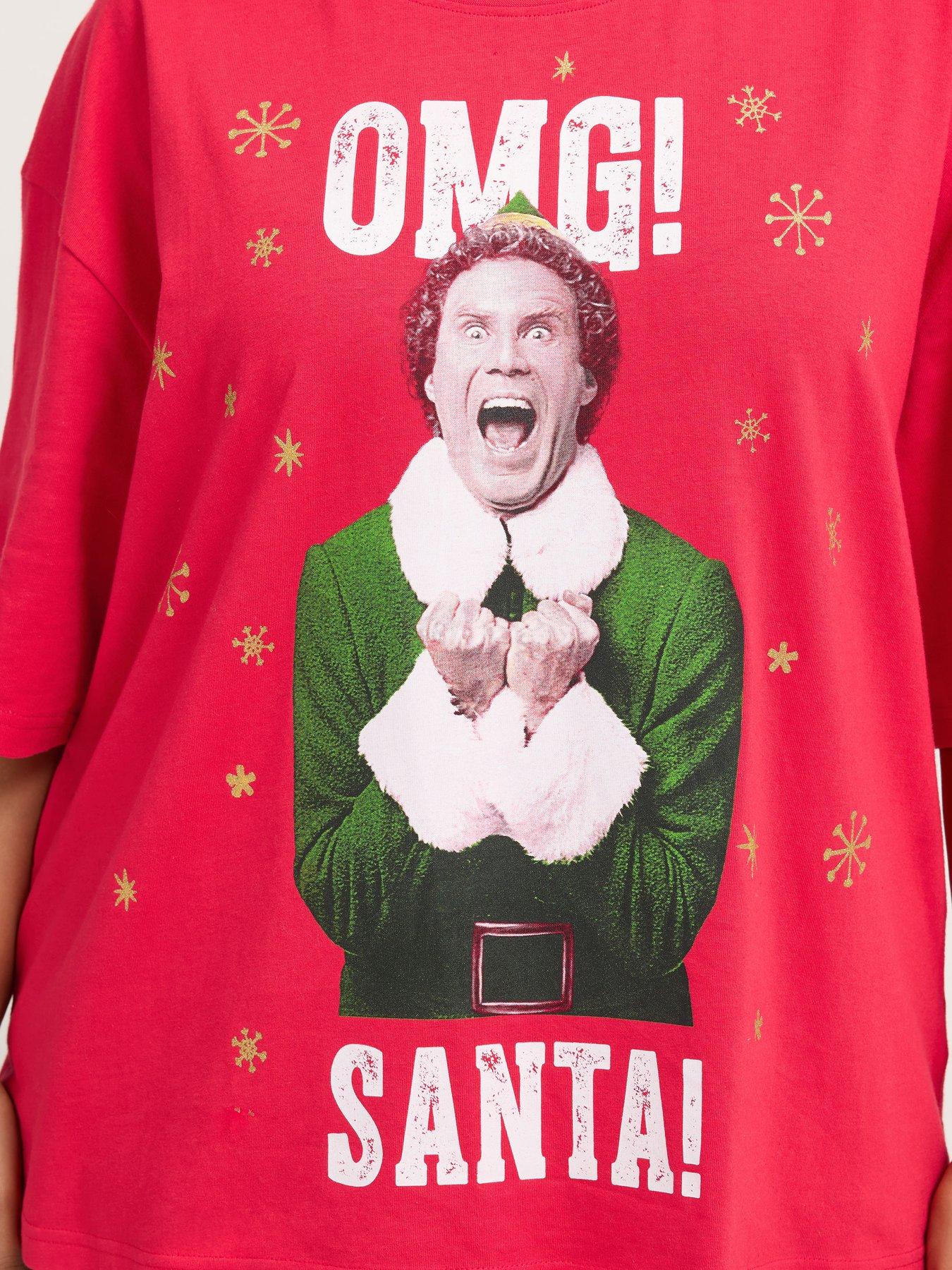 Image 4 of 4 of Yours Curve Oh My God Santa Elf Novelty T-shirt