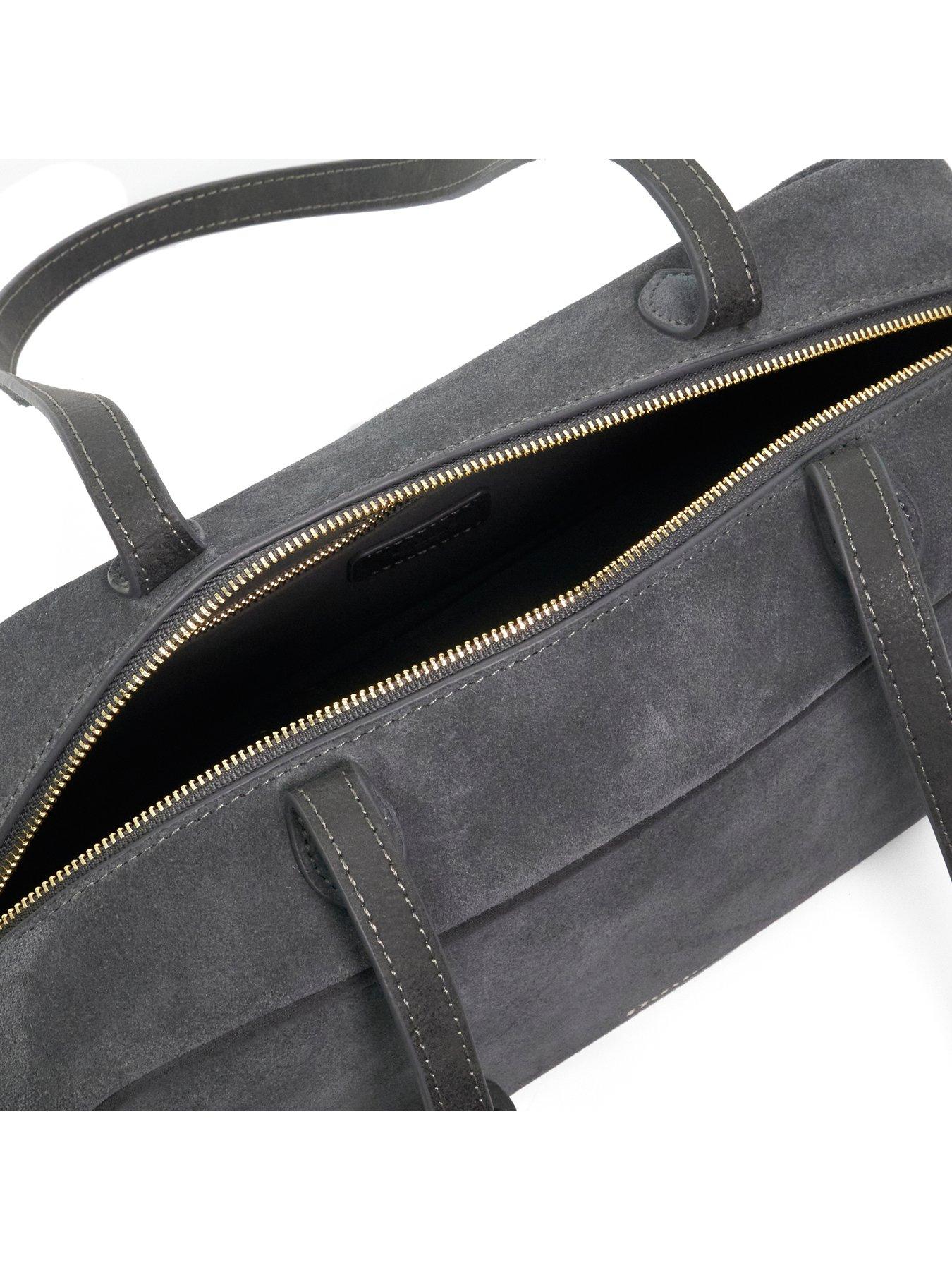 Image 4 of 5 of Dune London Womens Day Suede East-West Padlock Shoulder Bag - Grey