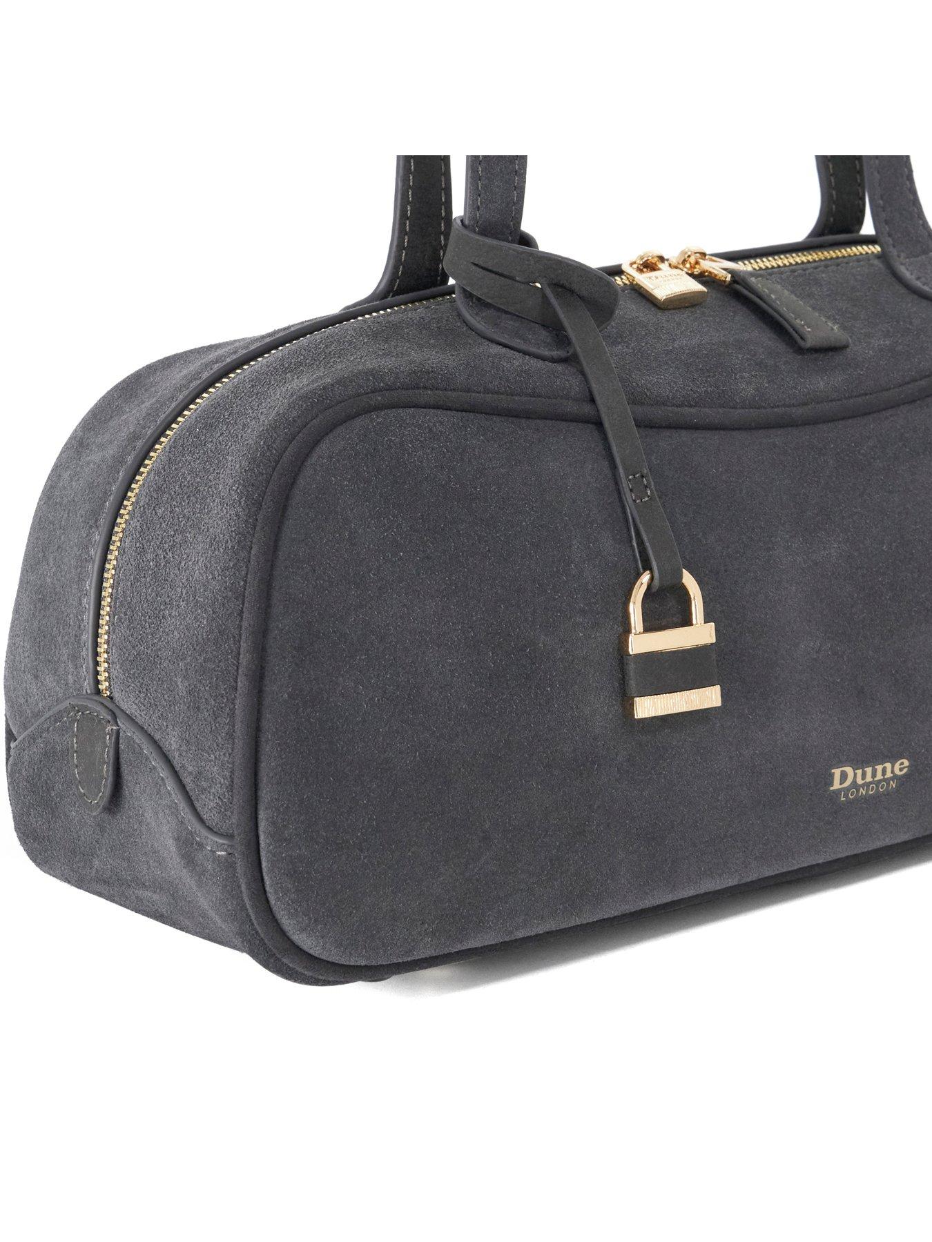 Image 5 of 5 of Dune London Womens Day Suede East-West Padlock Shoulder Bag - Grey