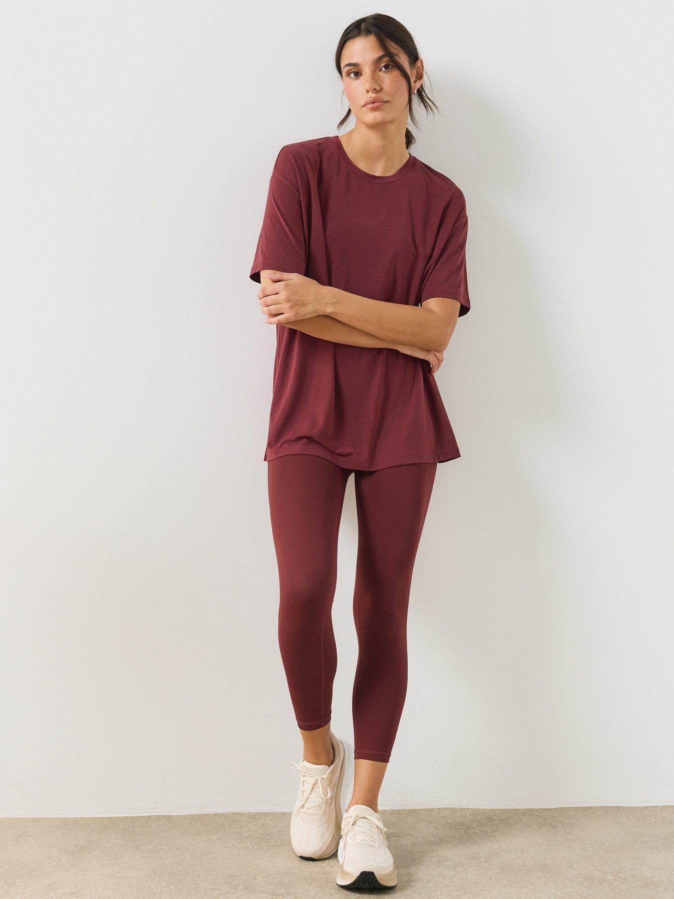 Image 1 of 6 of Sweaty Betty Womens Training Soft Flow Studio Longline Stretch T-Shirt - Red