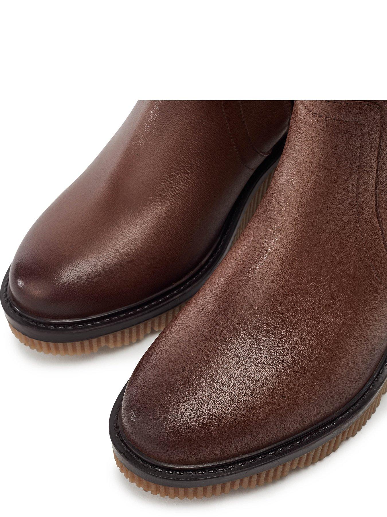 Image 4 of 6 of Moda In Pelle Womens Rosemarey Leather Long Boots - Beige