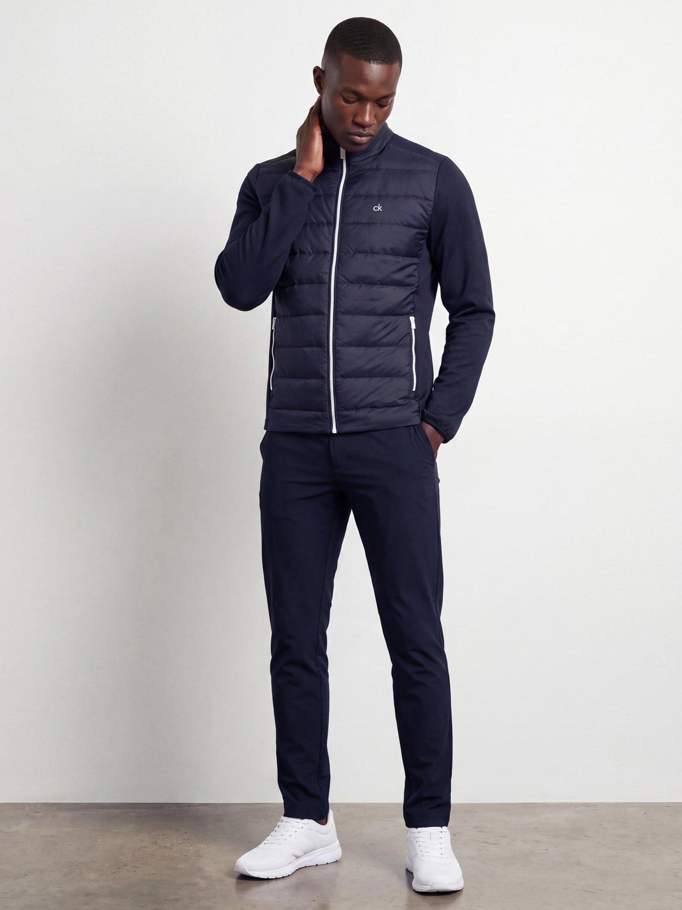 Image 3 of 4 of Calvin Klein Golf Mens Golf Hybrid Stretch Full Zip Jacket - Navy