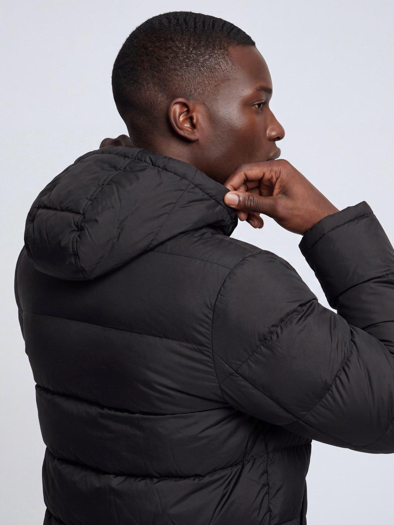 Image 2 of 4 of Calvin Klein Golf Mens Brentwood Hooded Padded Zip-Through Jacket - Black