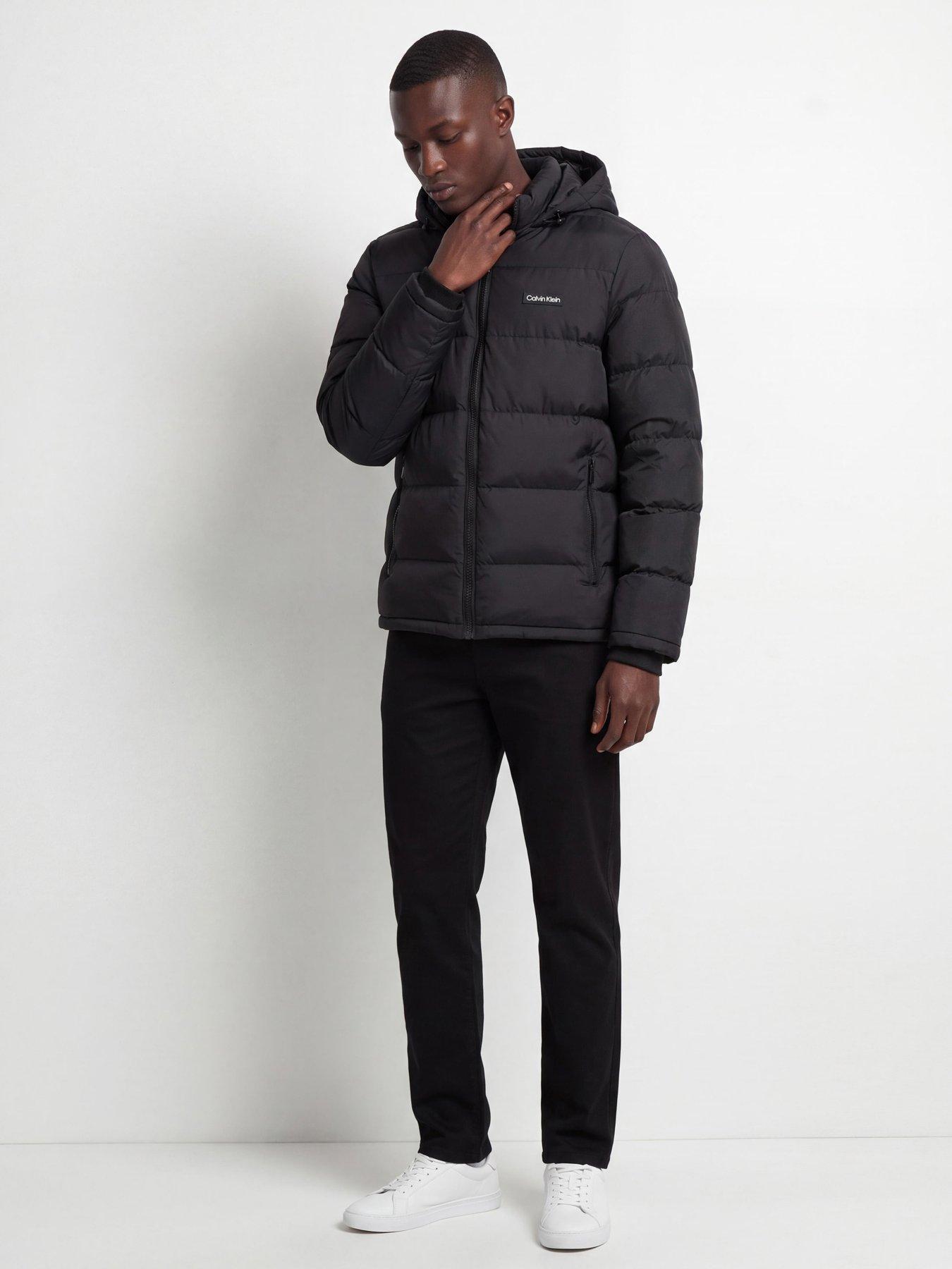 Image 3 of 4 of Calvin Klein Golf Mens Brentwood Hooded Padded Zip-Through Jacket - Black