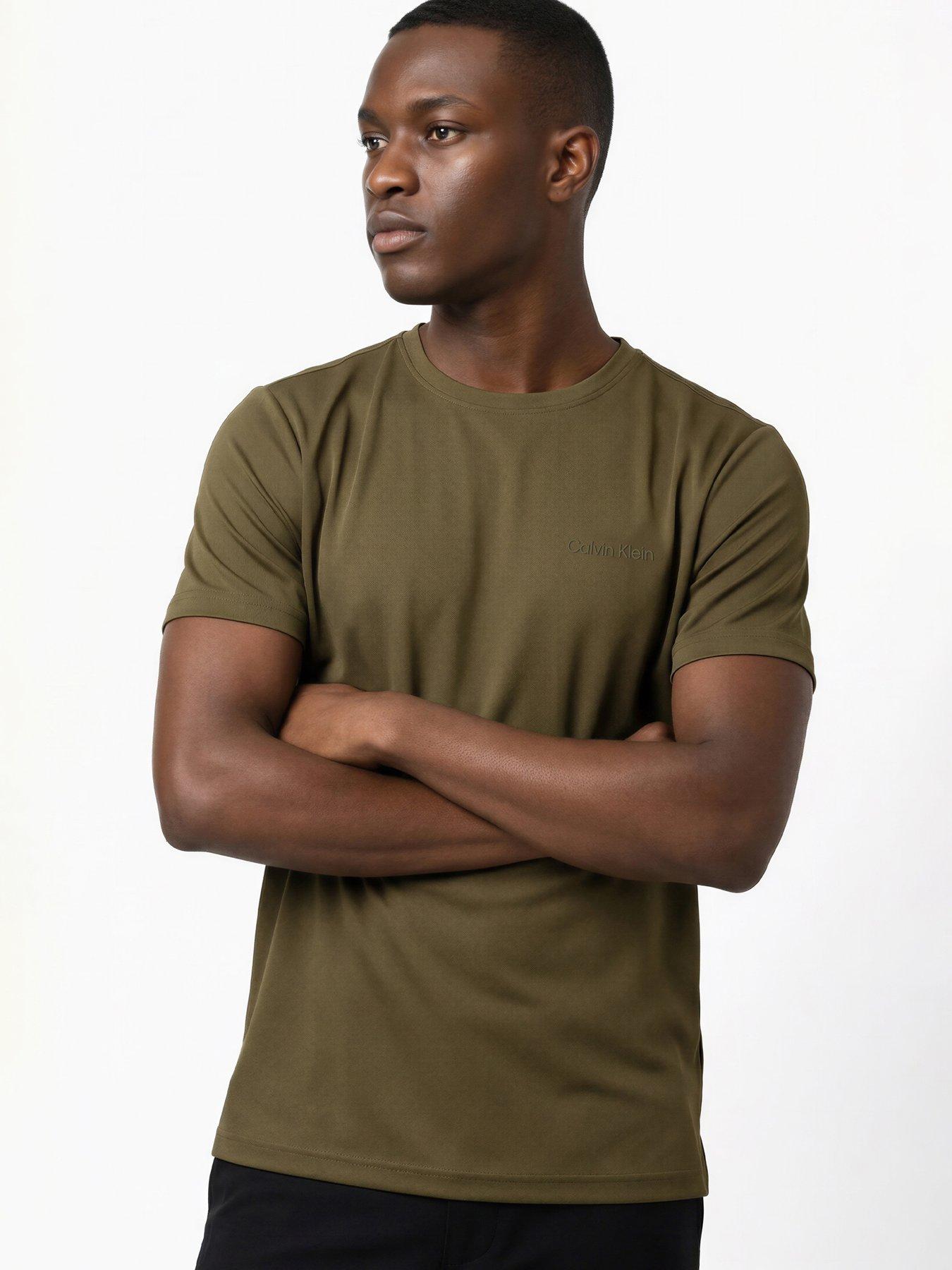 Image 4 of 4 of Calvin Klein Golf Mens Golf Urban Tech Lightweight Logo T-Shirt - Green