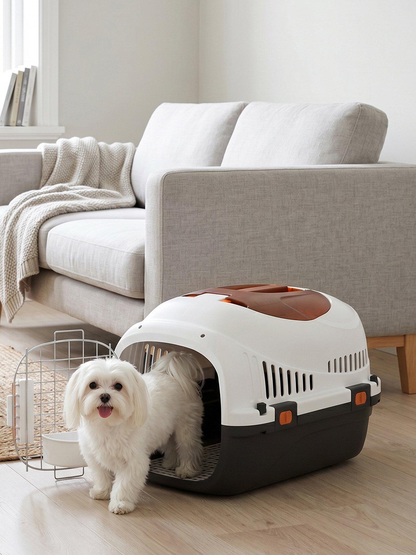 Image 1 of 7 of PawHut Plastic Pet Carrier, Top Load Hard Shell Cat Carrier, Max 4 KG