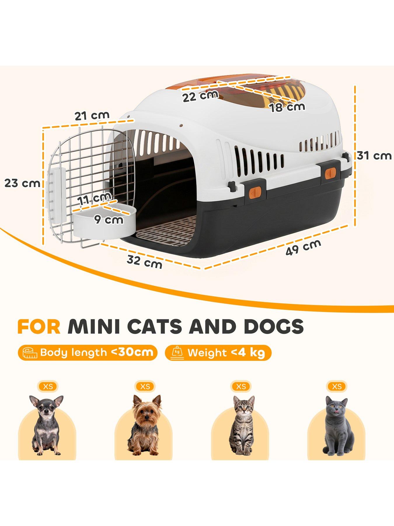 Image 3 of 7 of PawHut Plastic Pet Carrier, Top Load Hard Shell Cat Carrier, Max 4 KG