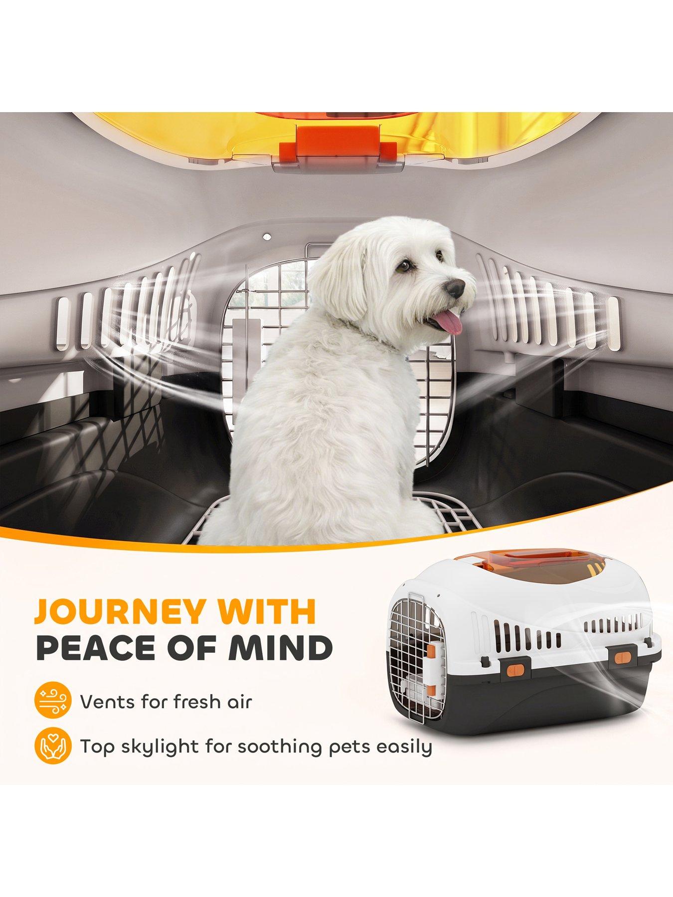 Image 6 of 7 of PawHut Plastic Pet Carrier, Top Load Hard Shell Cat Carrier, Max 4 KG