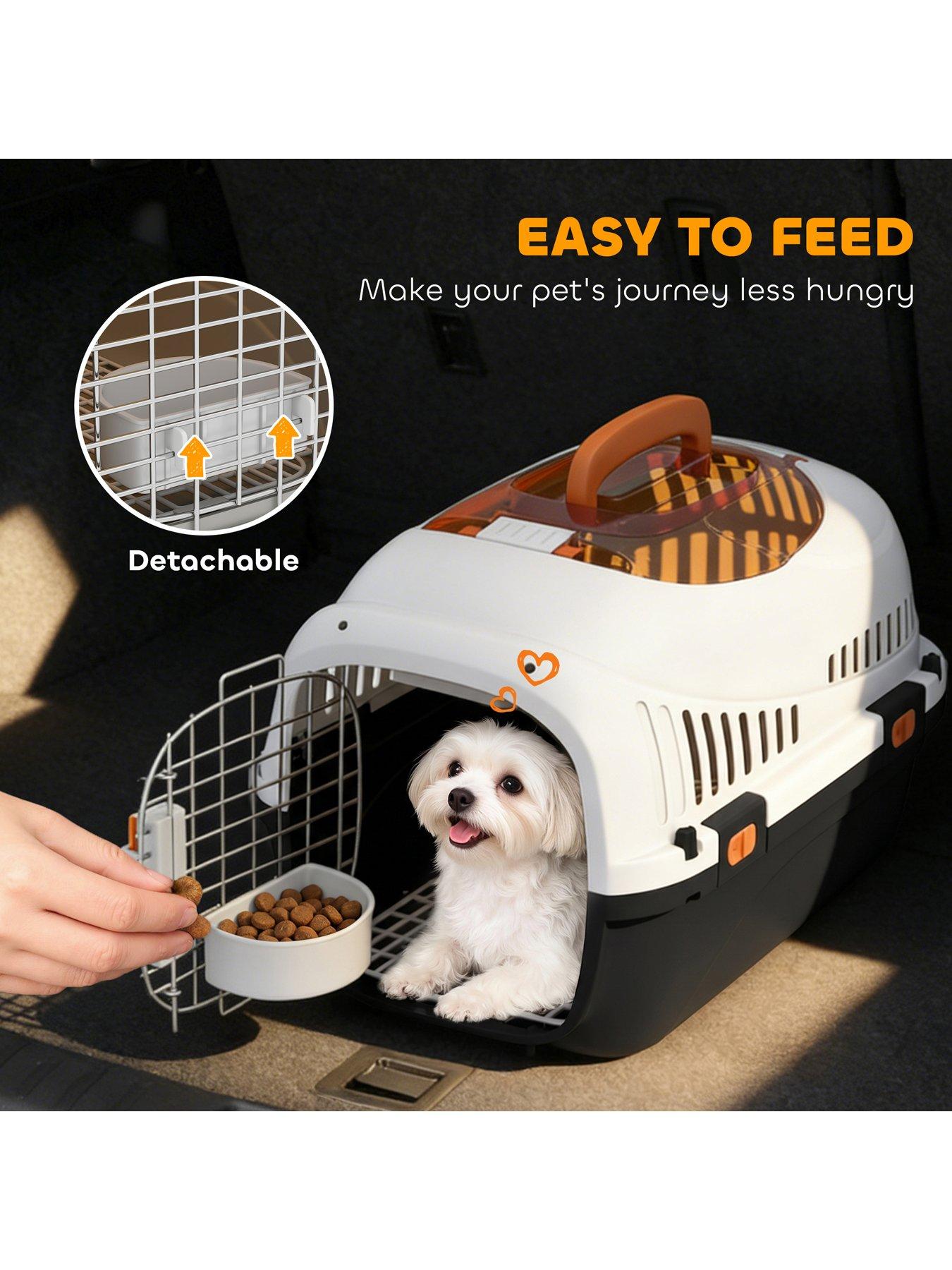 Image 7 of 7 of PawHut Plastic Pet Carrier, Top Load Hard Shell Cat Carrier, Max 4 KG