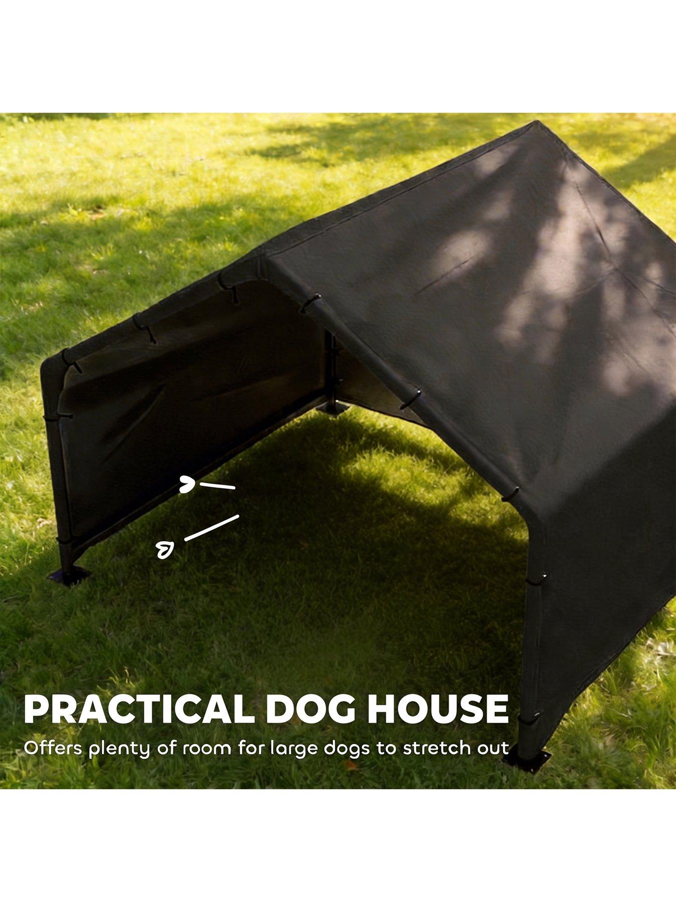 Image 7 of 7 of PawHut Outdoor Dog House with Weatherproof Canopy Black