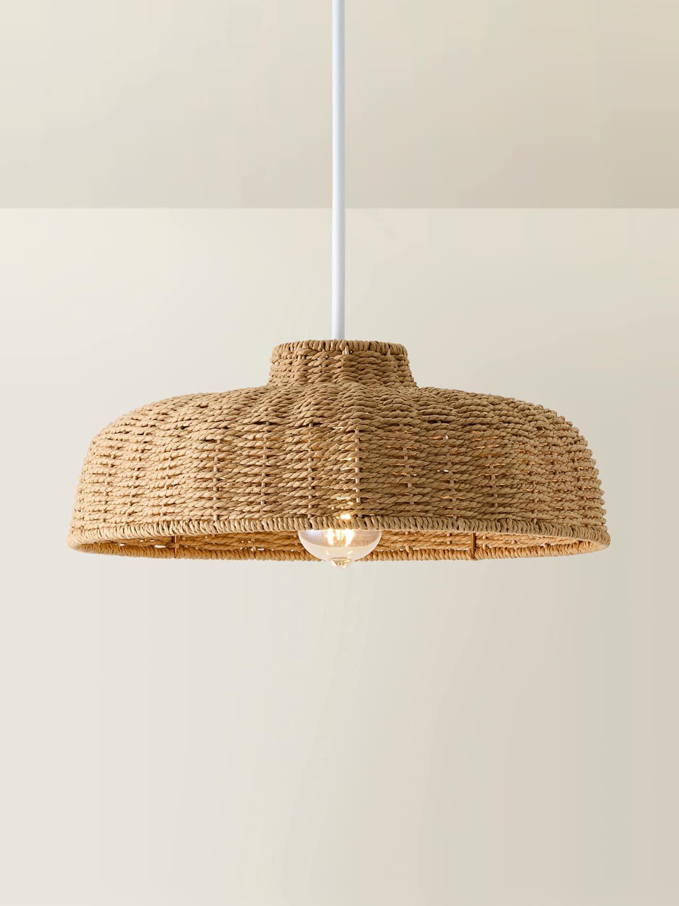 Image 3 of 6 of ValueLights Neveah Rattan Dome Shade