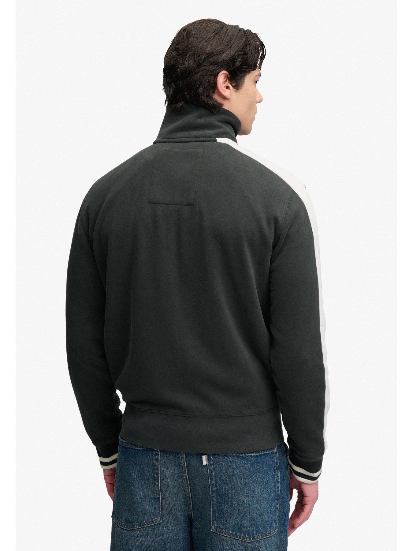 Image 2 of 6 of Superdry Mens Company Logo Script Zip-Through Track Top - Black