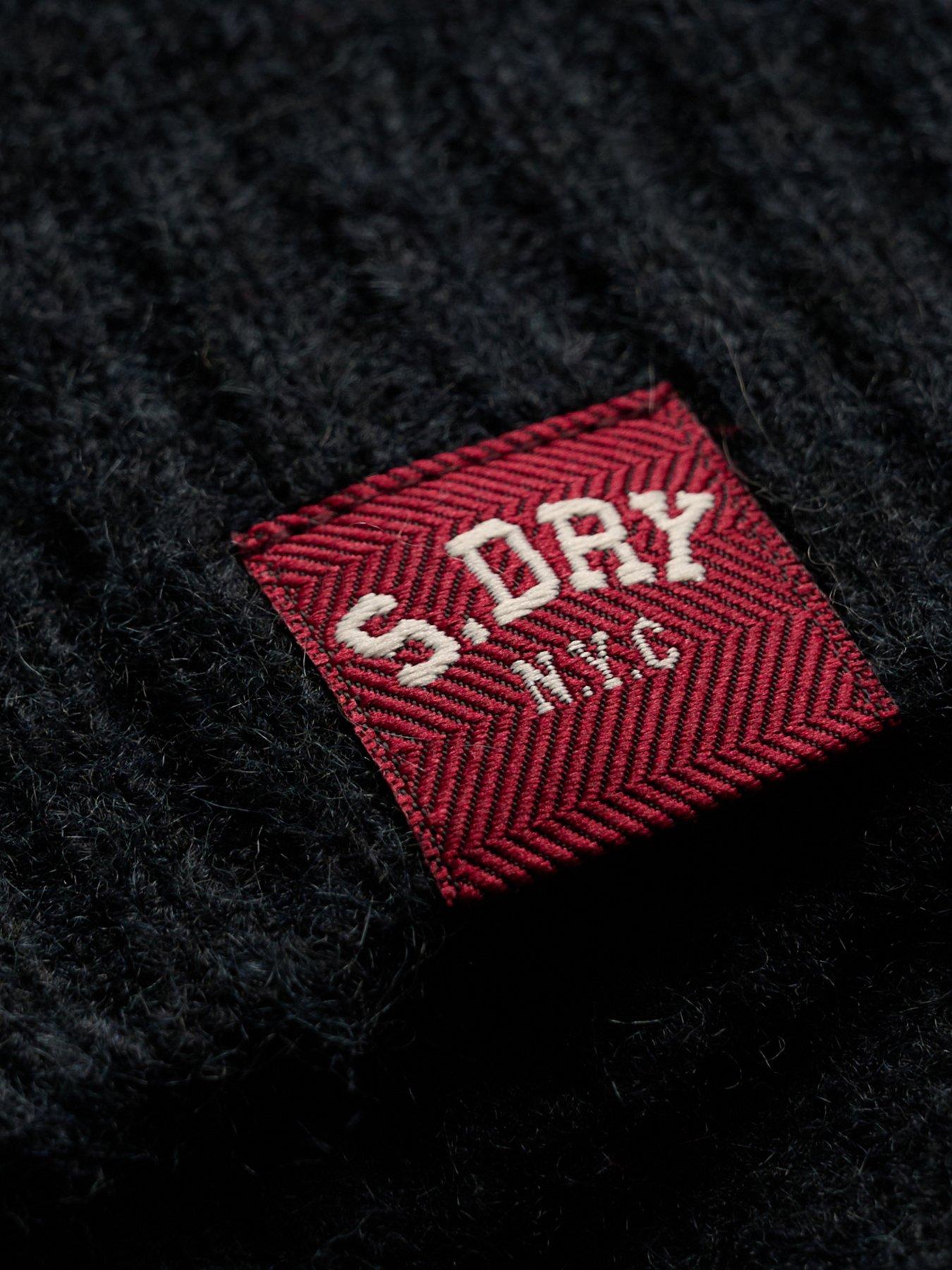 Image 6 of 6 of Superdry Womens Bardot Slim Fit Wool Blend Jumper - Navy