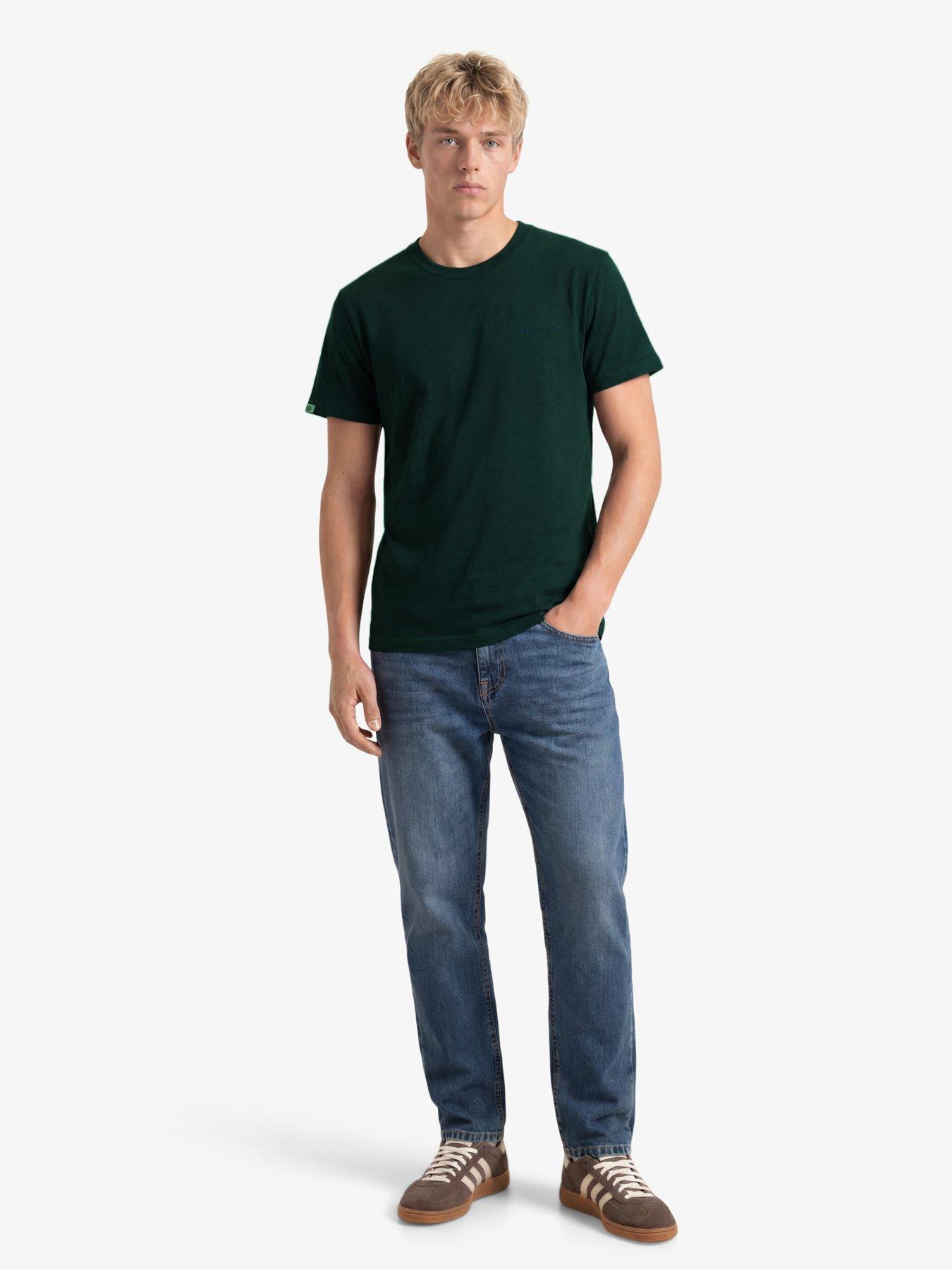 Image 3 of 6 of Superdry Mens Essential Slim Fit Organic Cotton Logo T-Shirt - Green