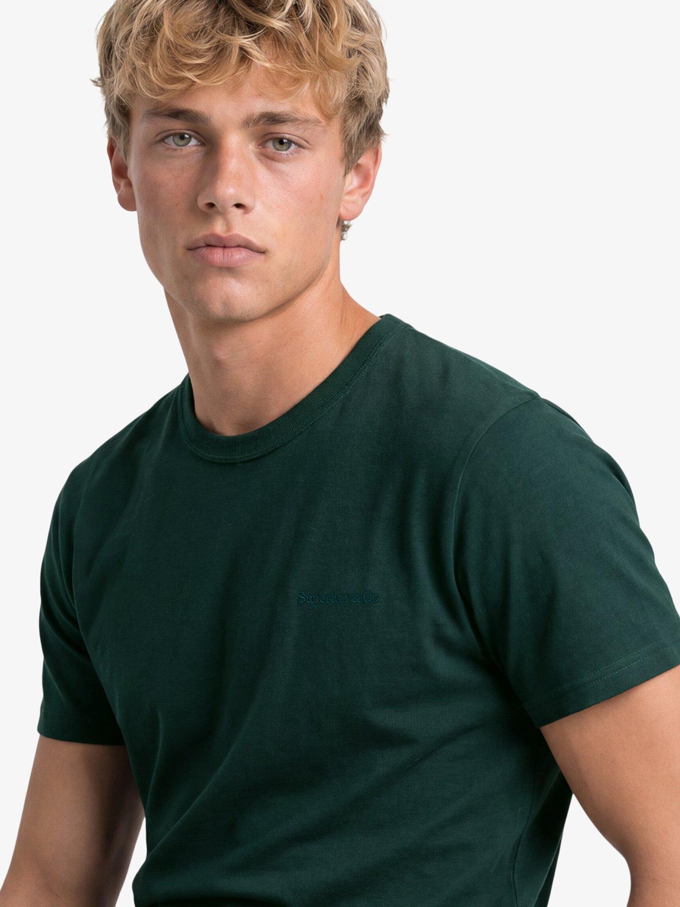 Image 5 of 6 of Superdry Mens Essential Slim Fit Organic Cotton Logo T-Shirt - Green